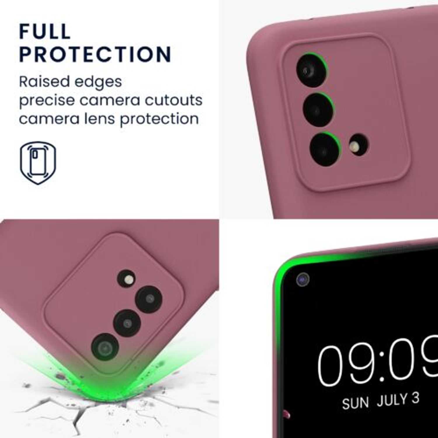 Husa Kwmobile pentru OPPO A74, Silicon, Violet, 58907.167 fotografia produsului View 3 L