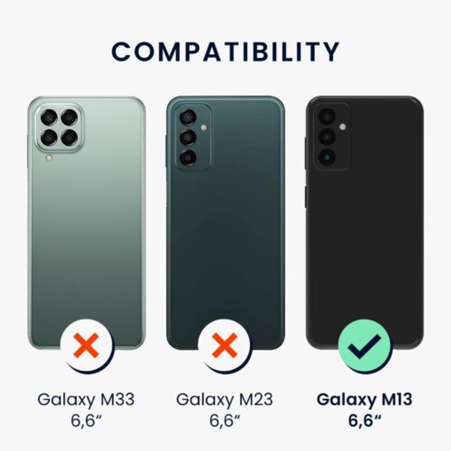 Husa Kwmobile pentru Samsung Galaxy M13, Silicon, Negru, 58917.01 fotografia produsului View 4 L