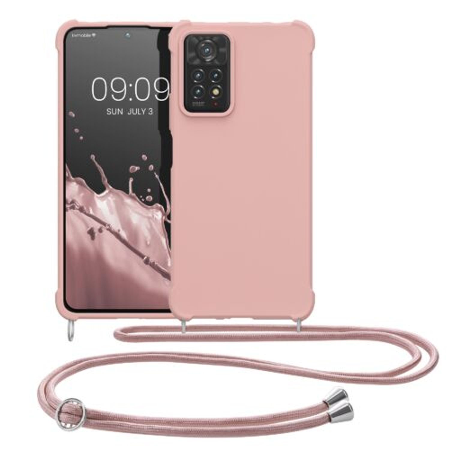 Husa Kwmobile pentru Xiaomi Redmi Note 11 Pro Plus 5G, Silicon, Roz, 58911.154 fotografia produsului