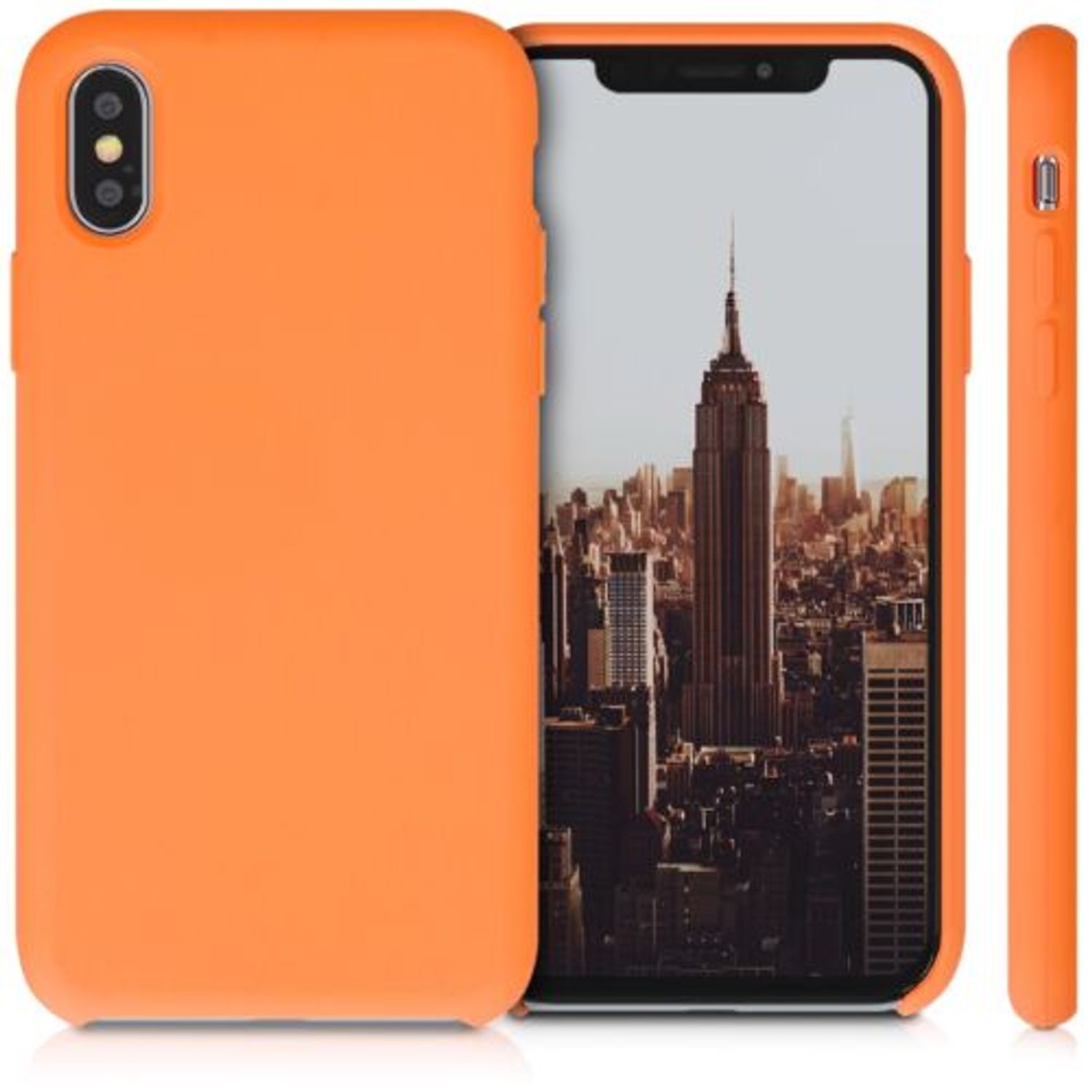 Husa pentru iPhone X/iPhone XS, Silicon, Portocaliu, 46313.150 fotografia produsului View 2 L