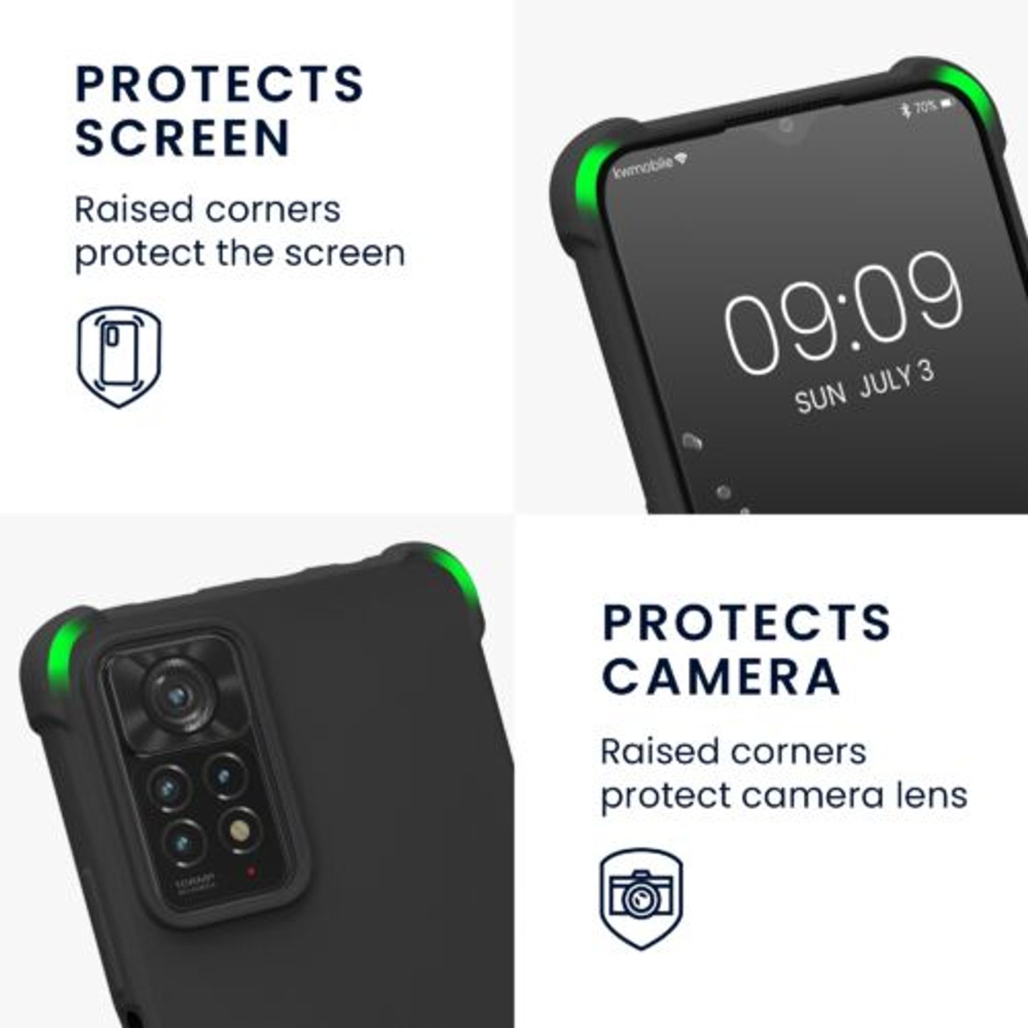 Husa Kwmobile pentru Xiaomi Redmi Note 11 Pro Plus 5G, Silicon, Negru, 58911.01 fotografia produsului View 9 L