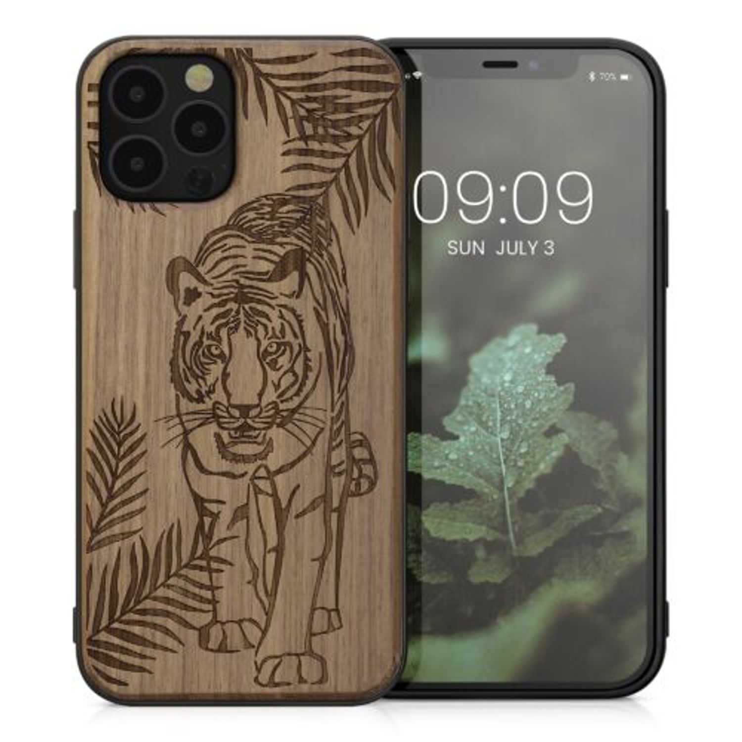 Husa Kwmobile pentru Apple iPhone 12/iPhone 12 Pro, Lemn, Maro, 52734.12 fotografia produsului