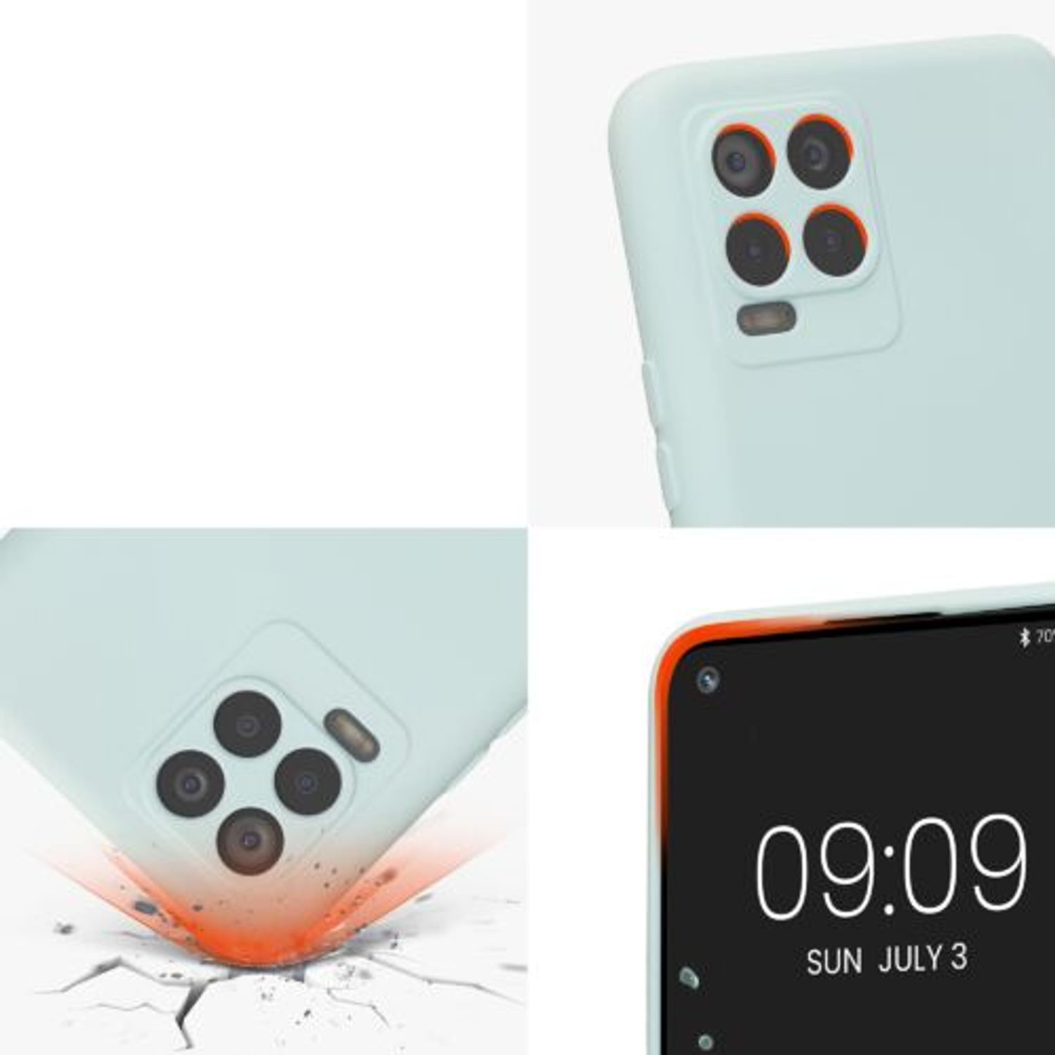 Husa Kwmobile pentru Realme 8 (2021)/8 Pro (2021), Silicon, Verde, 57573.200 fotografia produsului View 7 L
