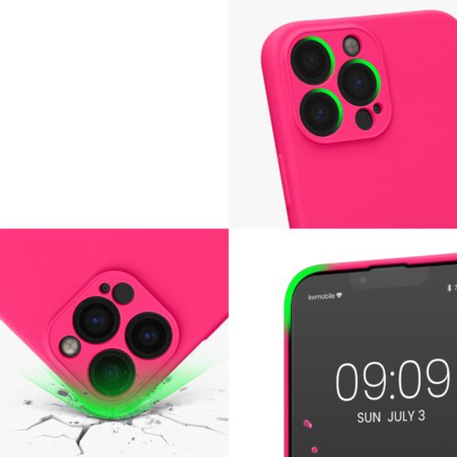 Husa Kwmobile pentru Apple iPhone 13 Pro Max, Silicon, Roz, 58956.77 fotografia produsului View 3 L
