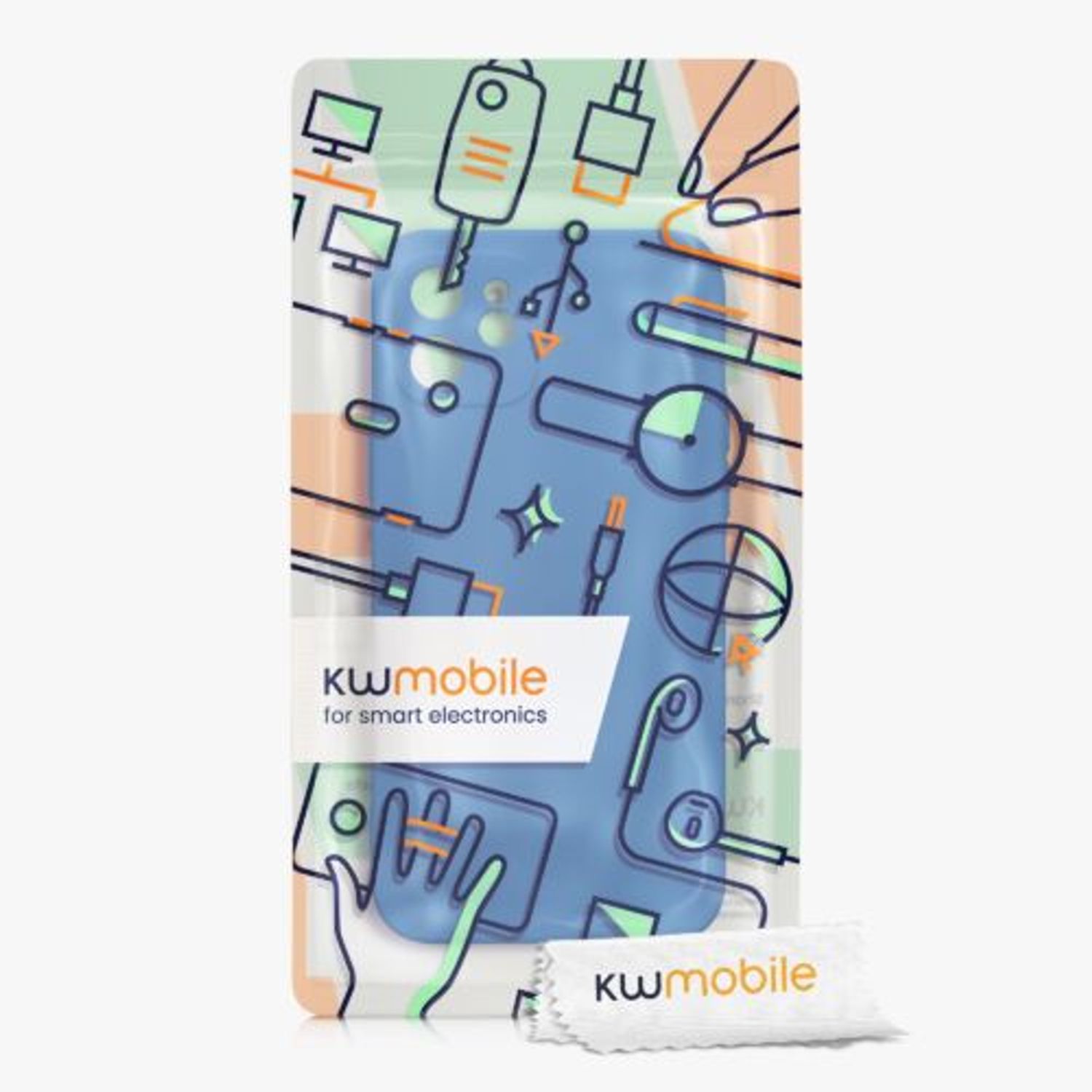 Husa Kwmobile pentru Apple iPhone 12/iPhone 12 Pro, Silicon, Albastru, 58951.228 fotografia produsului View 7 L