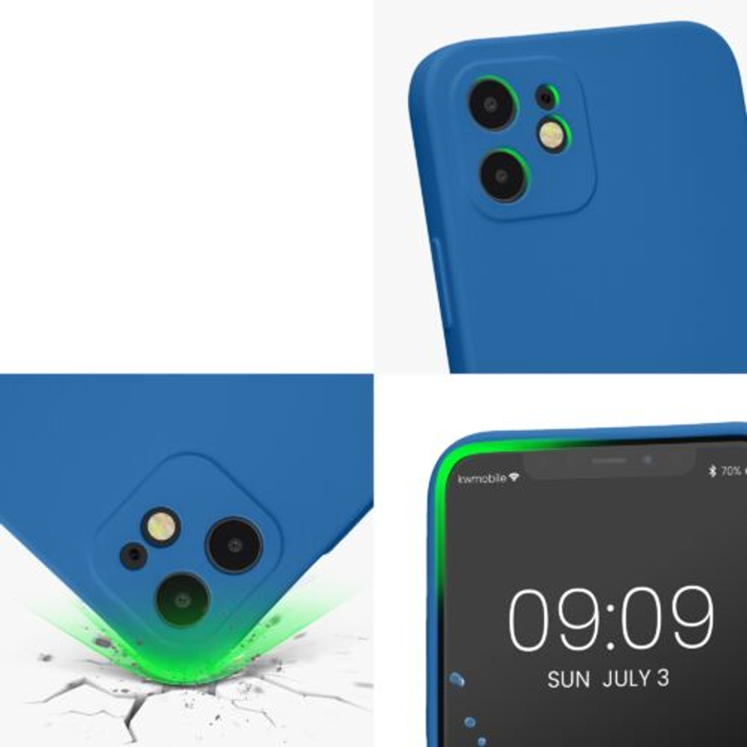 Husa Kwmobile pentru Apple iPhone 12/iPhone 12 Pro, Silicon, Albastru, 58951.228 fotografia produsului View 9 L