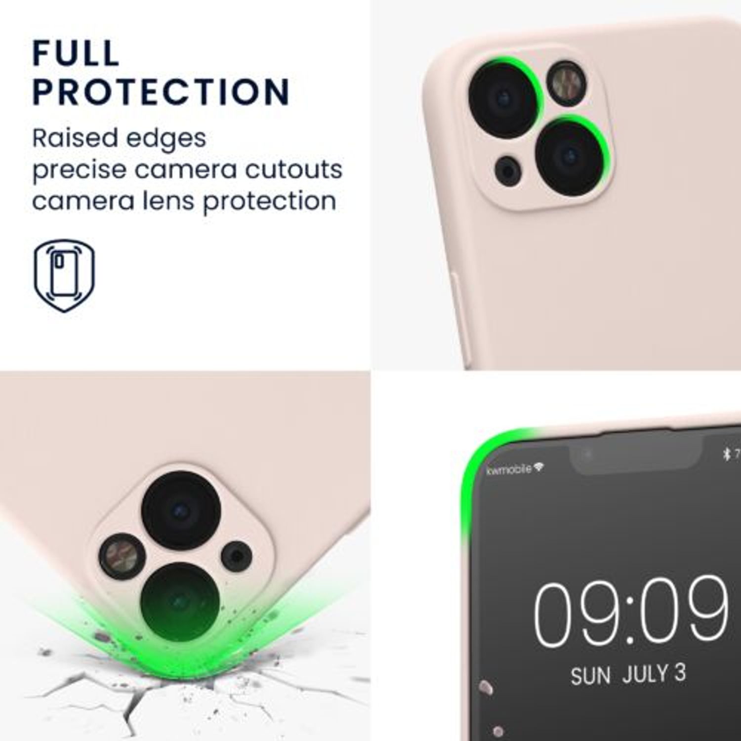 Husa Kwmobile pentru Apple iPhone 13, Silicon, Crem, 58954.225 fotografia produsului View 3 L