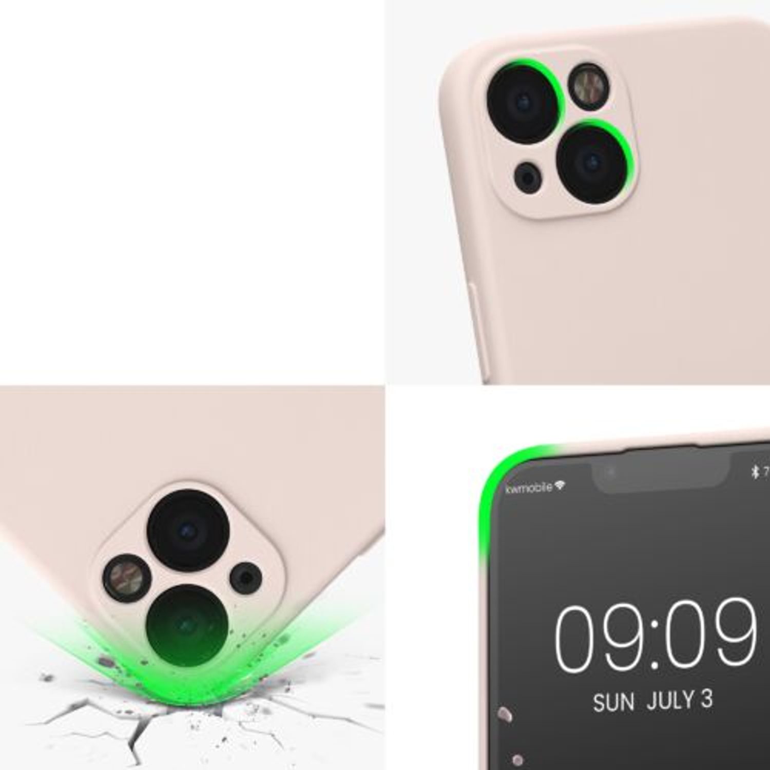 Husa Kwmobile pentru Apple iPhone 13, Silicon, Crem, 58954.225 fotografia produsului View 7 L
