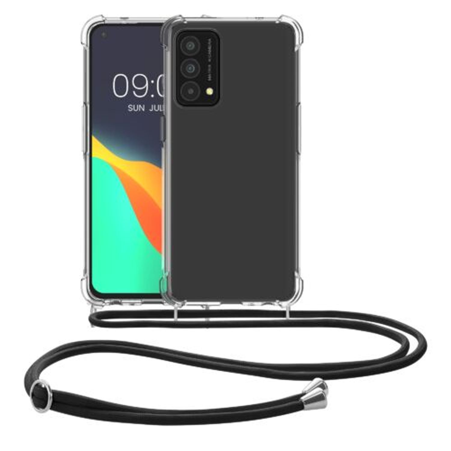 Husa Kwmobile pentru Realme GT Master Edition, Silicon, Transparent/Negru, 58932.01 fotografia produsului