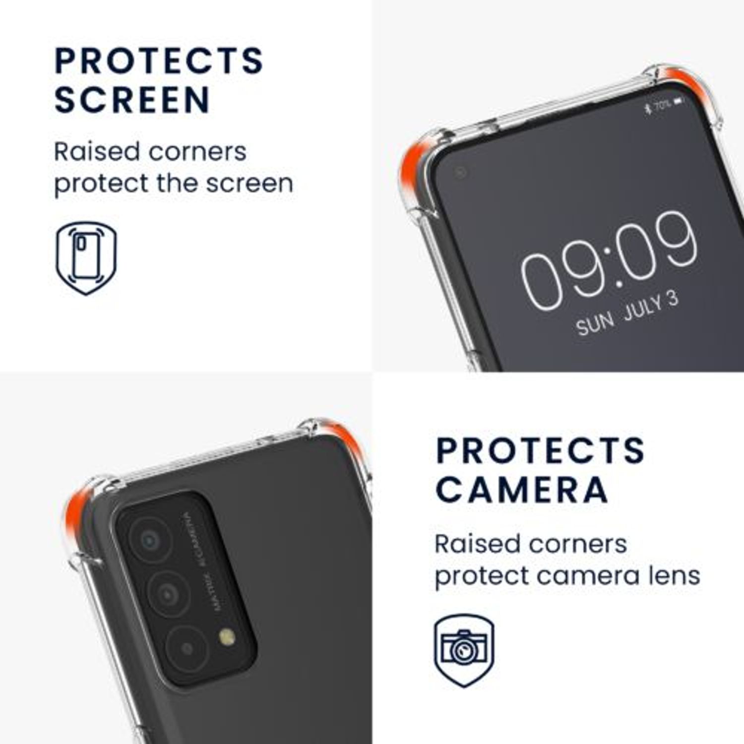 Husa Kwmobile pentru Realme GT Master Edition, Silicon, Transparent/Negru, 58932.01 fotografia produsului View 6 L