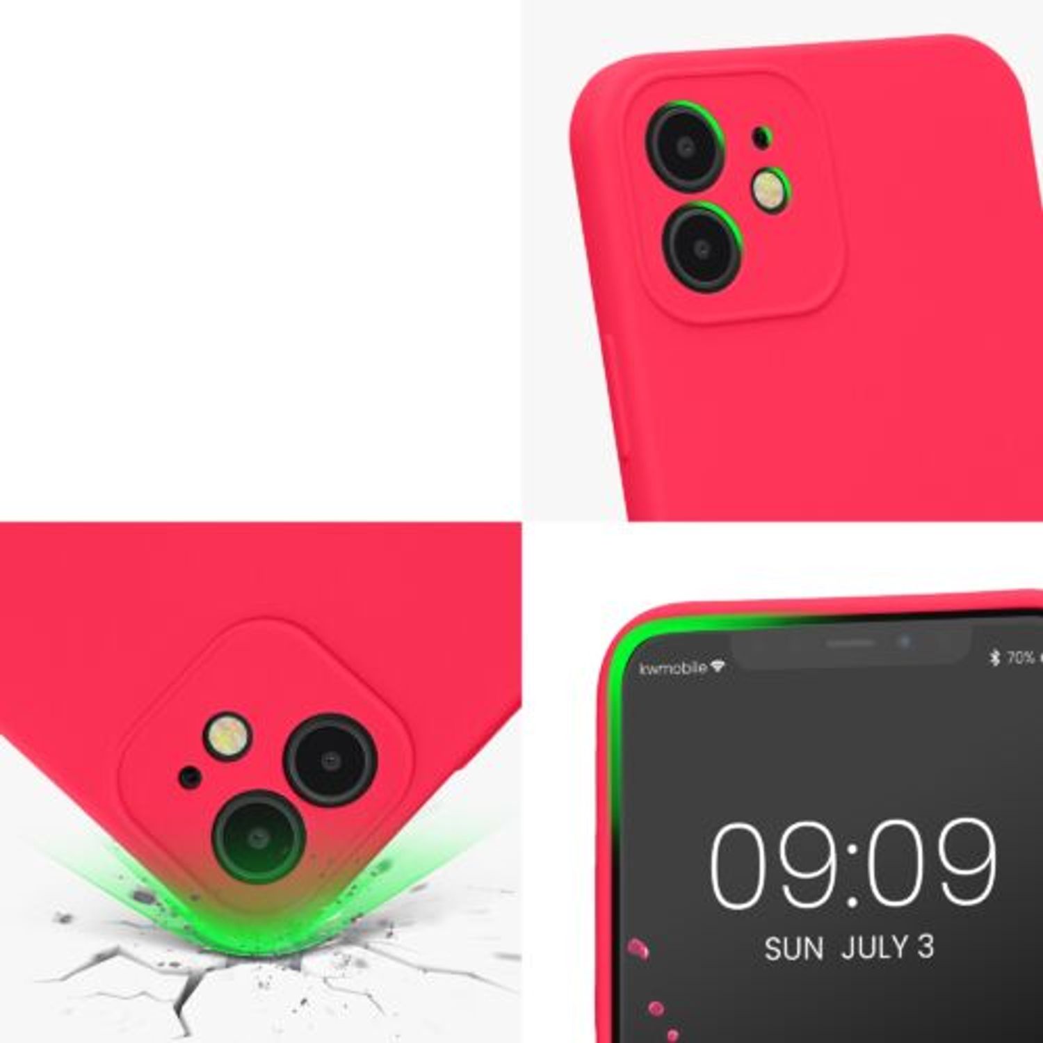 Husa Kwmobile pentru Apple iPhone 12/iPhone 12 Pro, Silicon, Roz, 58951.77 fotografia produsului View 8 L