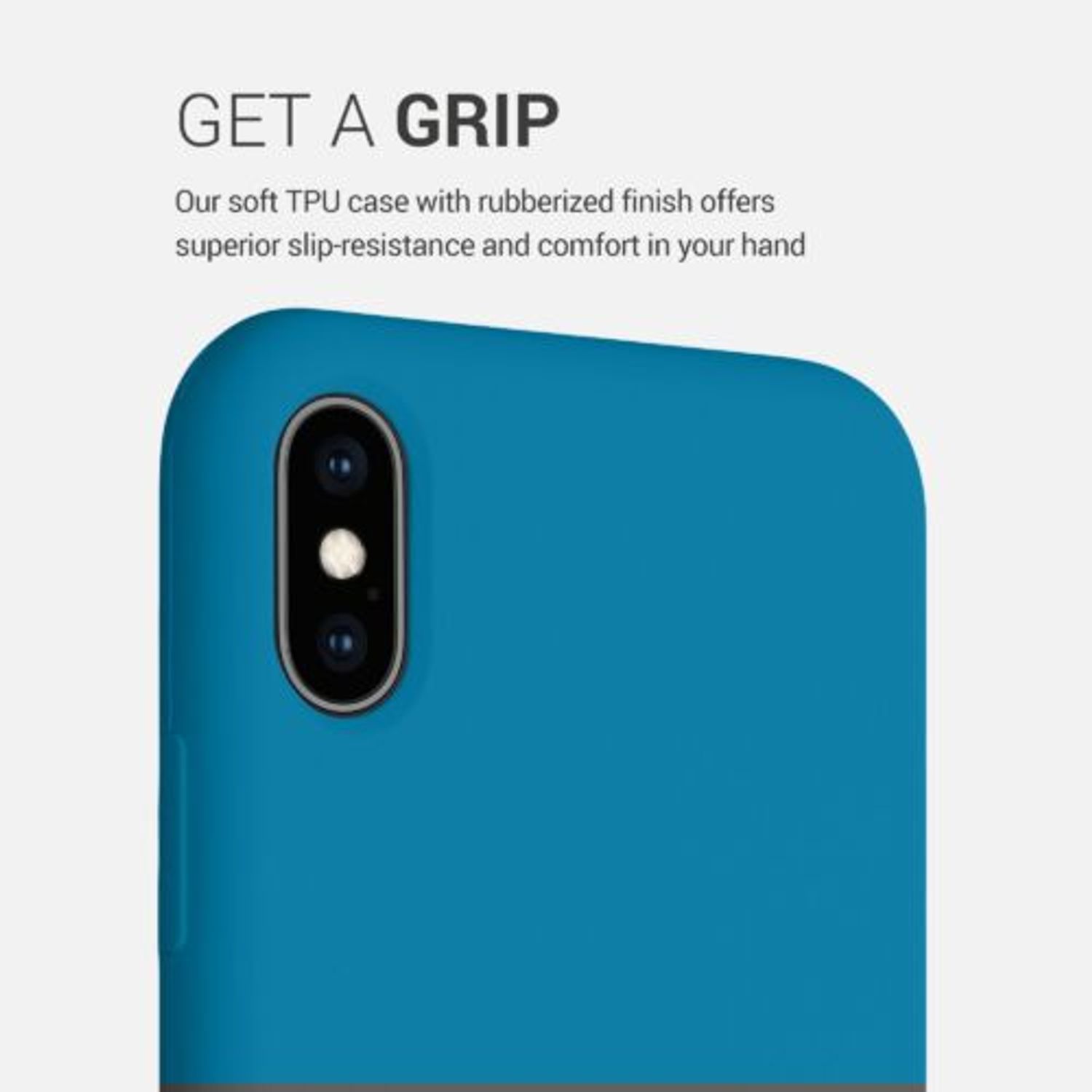 Husa pentru iPhone X/iPhone XS, Silicon, Albastru, 46313.224 fotografia produsului View 4 L