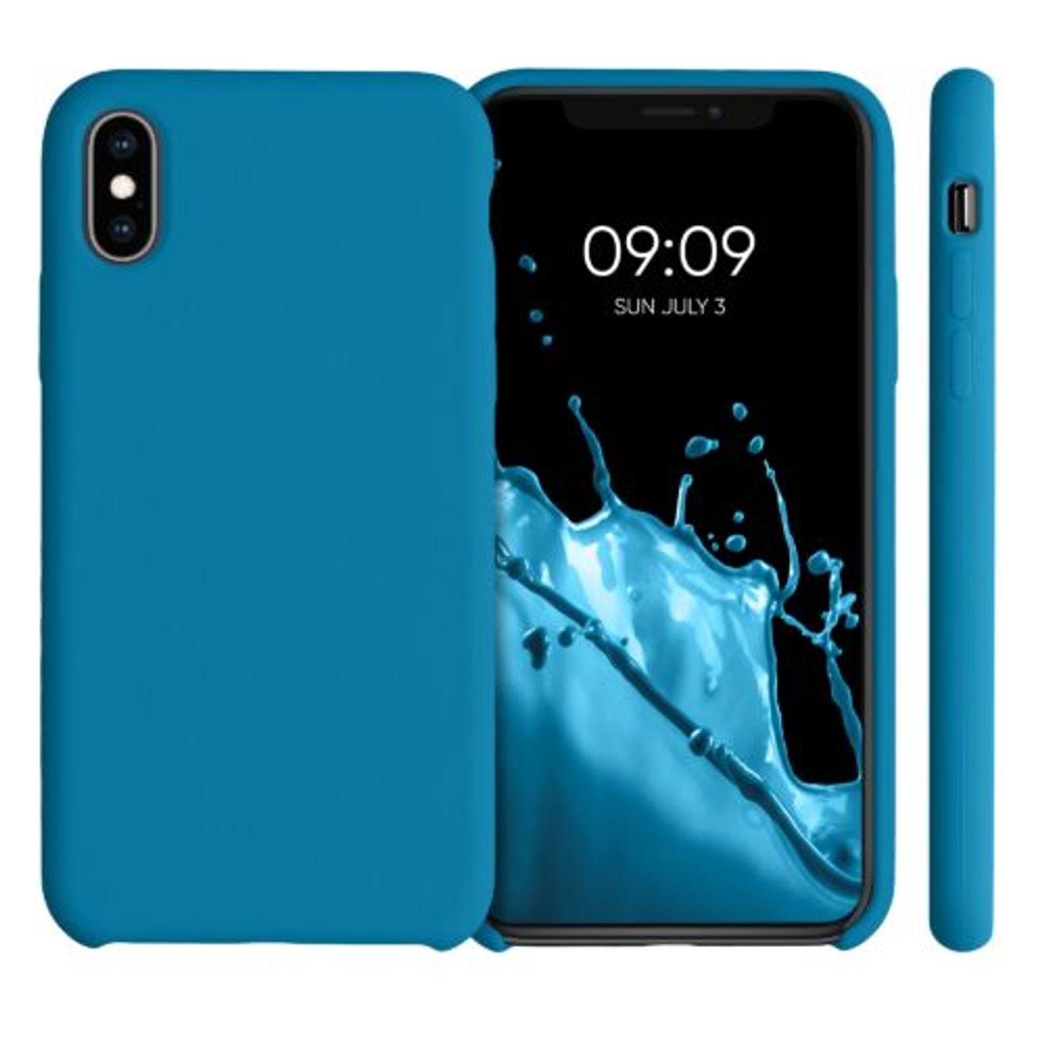 Husa pentru iPhone X/iPhone XS, Silicon, Albastru, 46313.224 fotografia produsului View 2 L