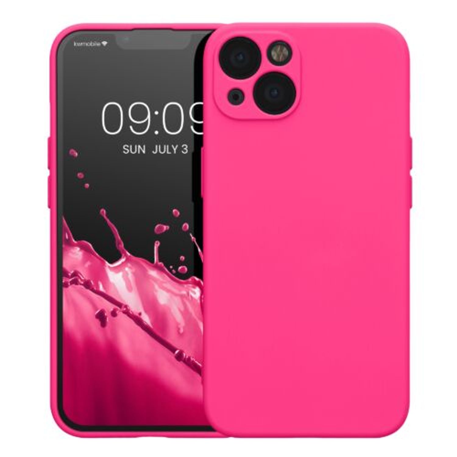 Husa Kwmobile pentru Apple iPhone 13, Silicon, Roz, 58954.77 fotografia produsului