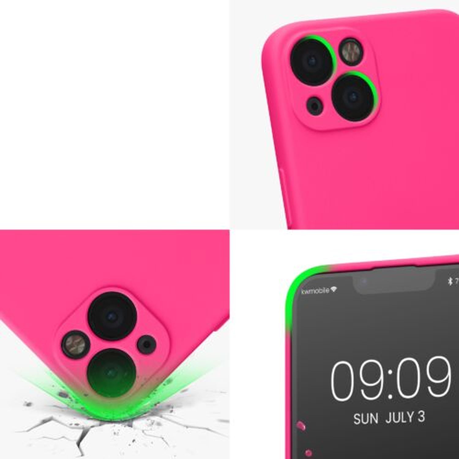 Husa Kwmobile pentru Apple iPhone 13, Silicon, Roz, 58954.77 fotografia produsului View 7 L