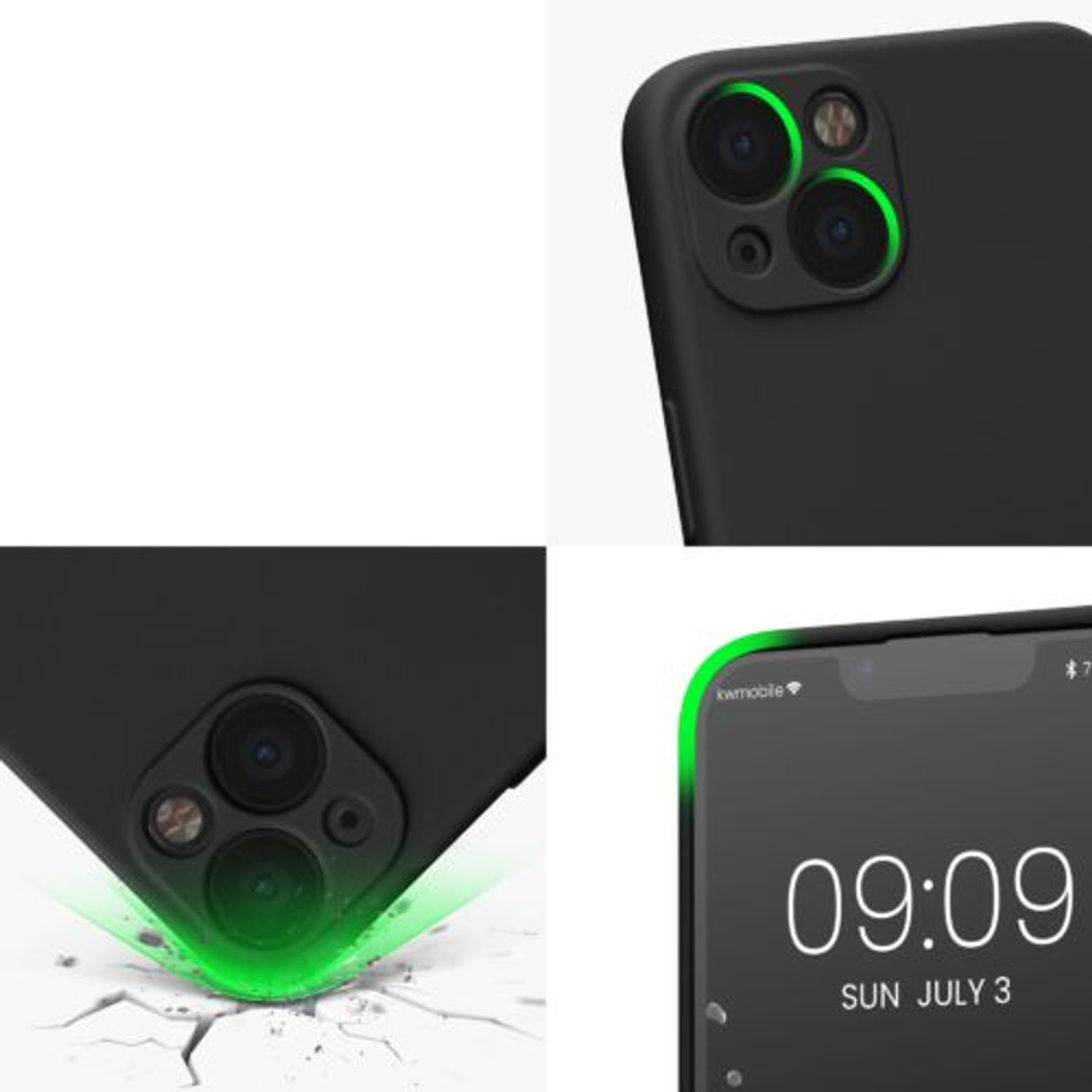 Husa Kwmobile pentru Apple iPhone 13, Silicon, Negru, 58954.47 fotografia produsului View 8 L