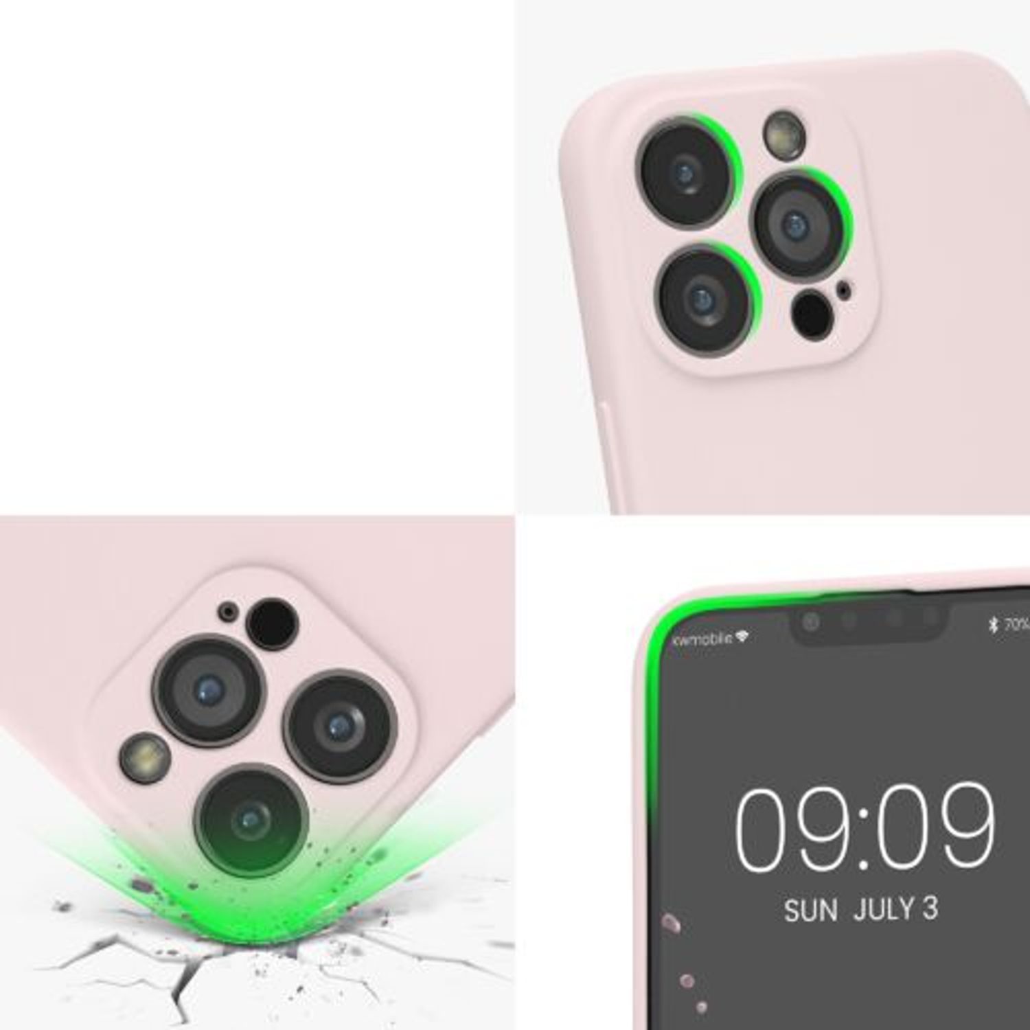 Husa Kwmobile pentru Apple iPhone 13 Pro, Silicon, Roz, 58955.225 fotografia produsului View 8 L