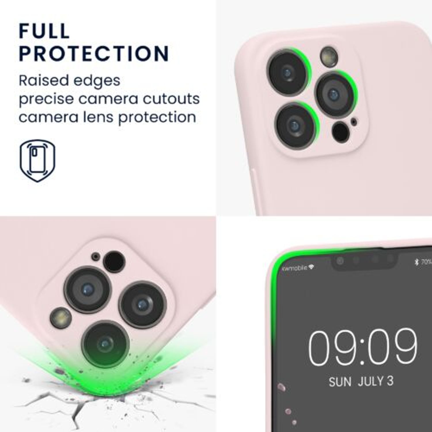 Husa Kwmobile pentru Apple iPhone 13 Pro, Silicon, Roz, 58955.225 fotografia produsului View 3 L