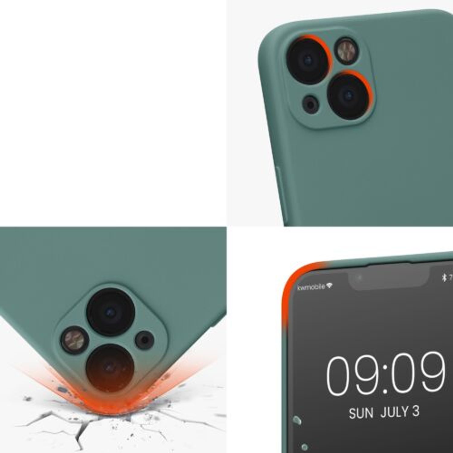 Husa Kwmobile pentru Apple iPhone 13, Silicon, Verde, 58954.166 fotografia produsului View 7 L