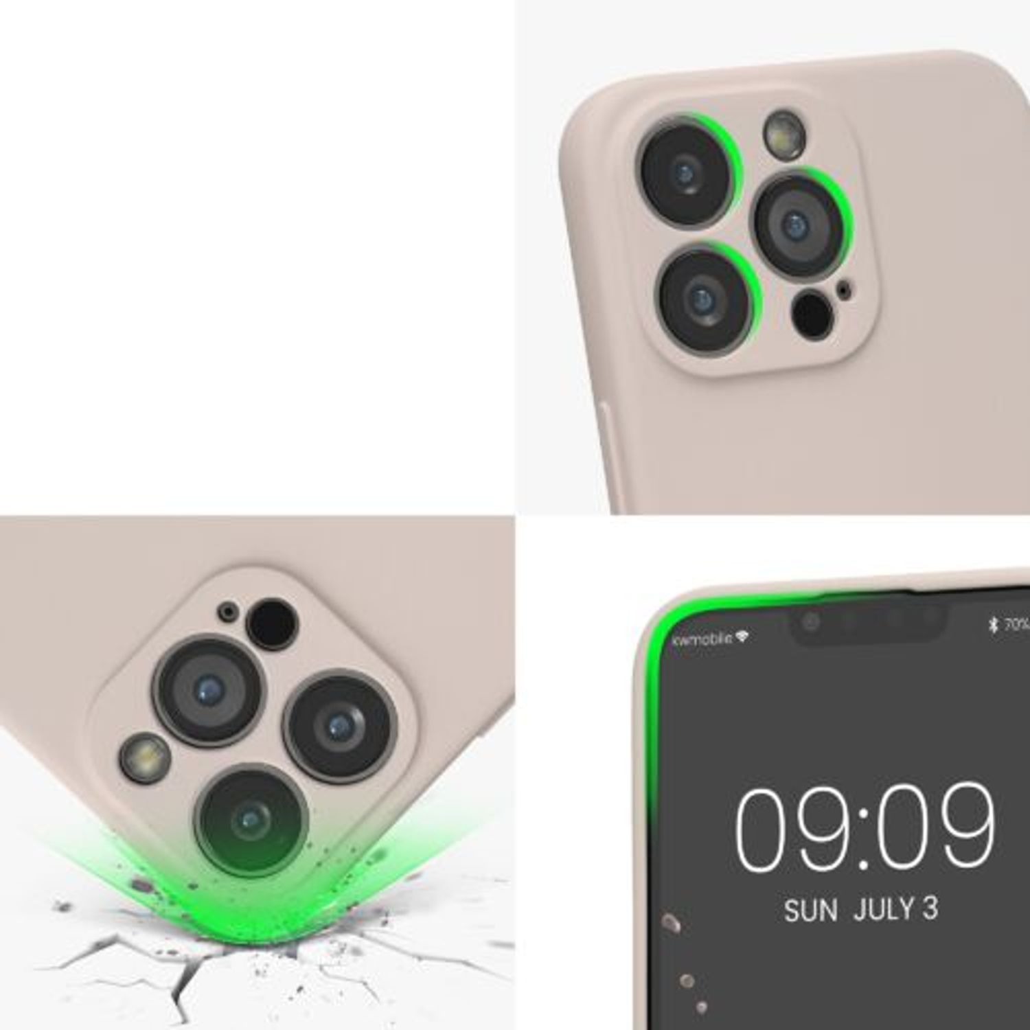 Husa Kwmobile pentru Apple iPhone 13 Pro, Silicon, Crem, 58955.154 fotografia produsului View 4 L