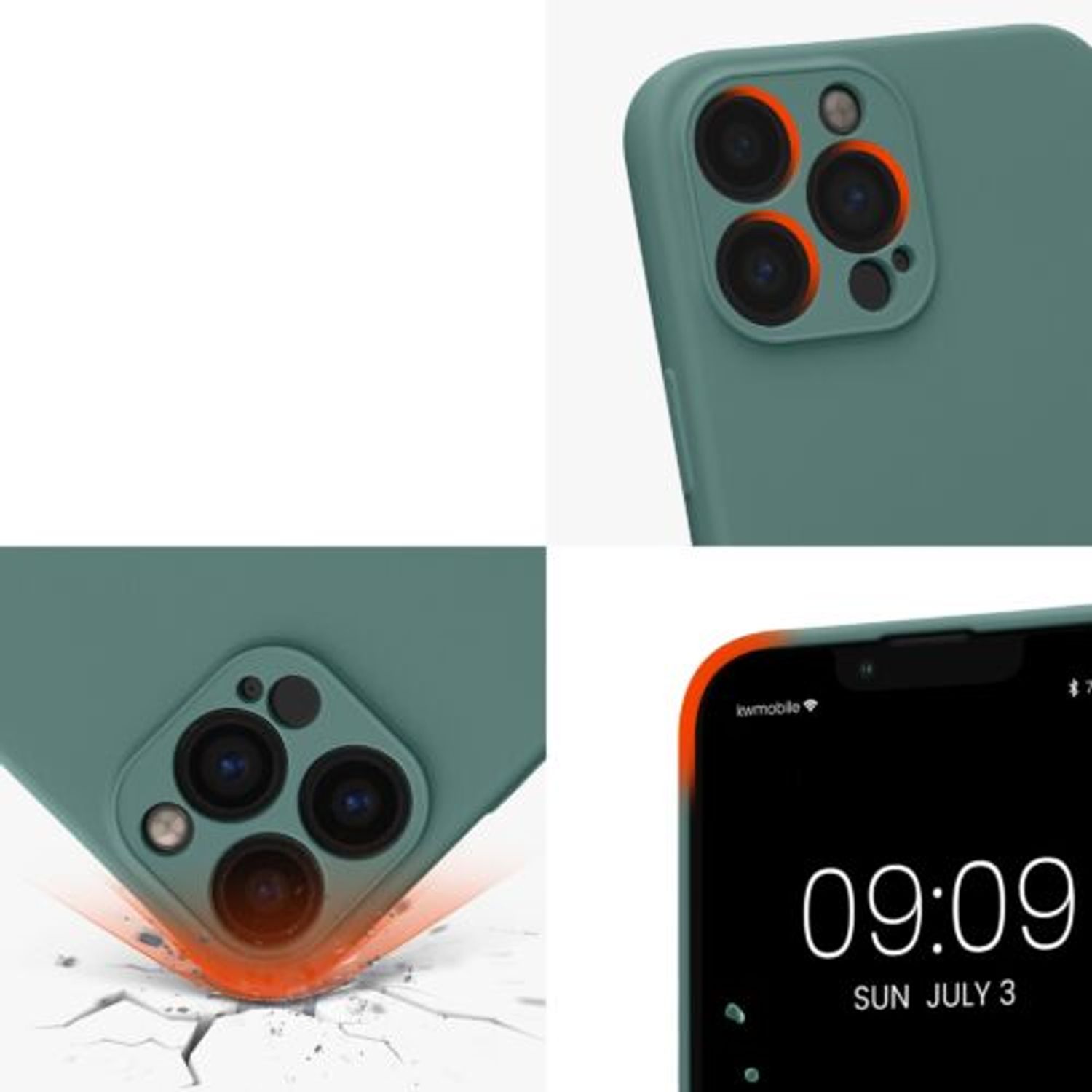 Husa Kwmobile pentru Apple iPhone 13 Pro Max, Silicon, Verde, 58956.166 fotografia produsului View 8 L