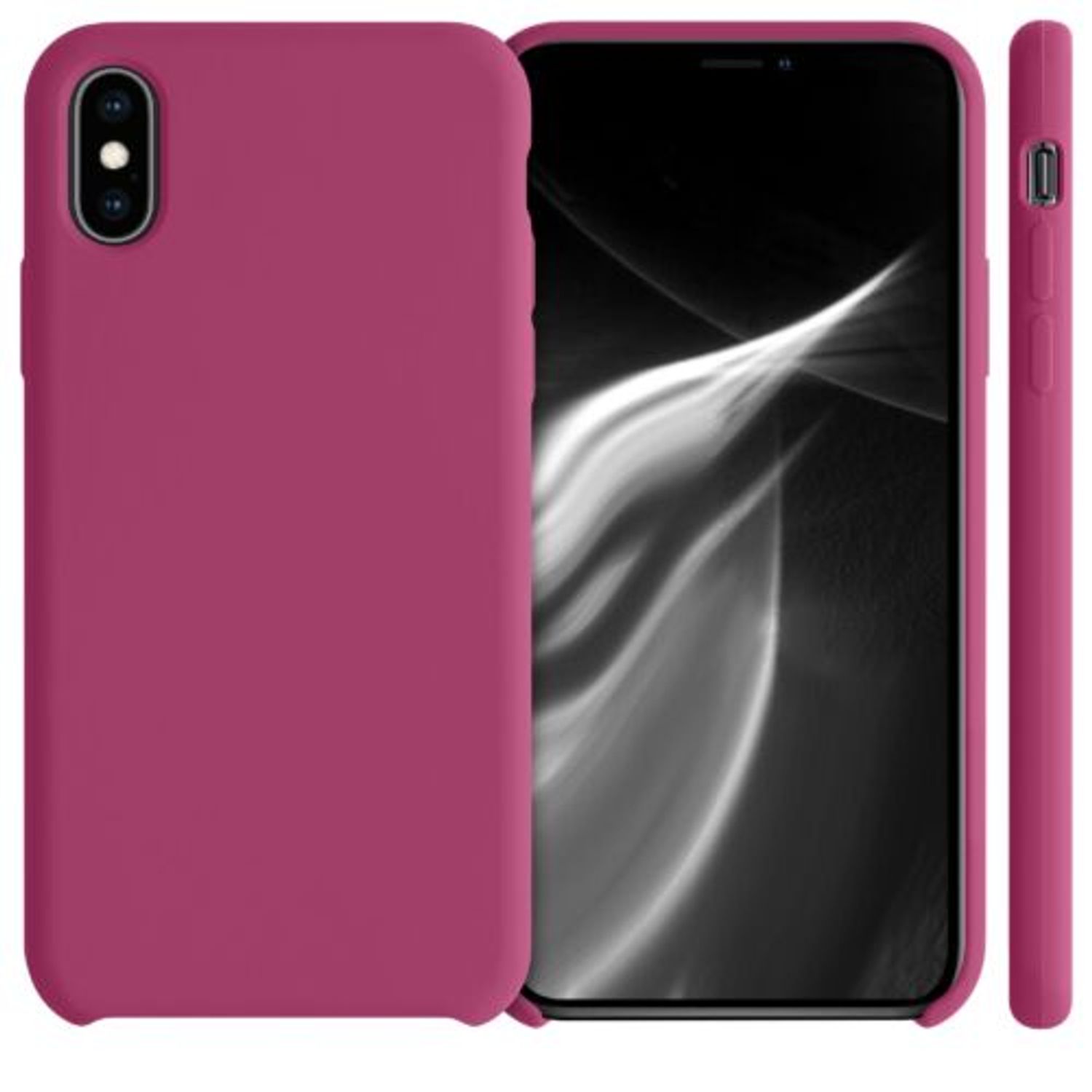 Husa pentru iPhone X/iPhone XS, Silicon, Roz, 46313.213 fotografia produsului View 2 L