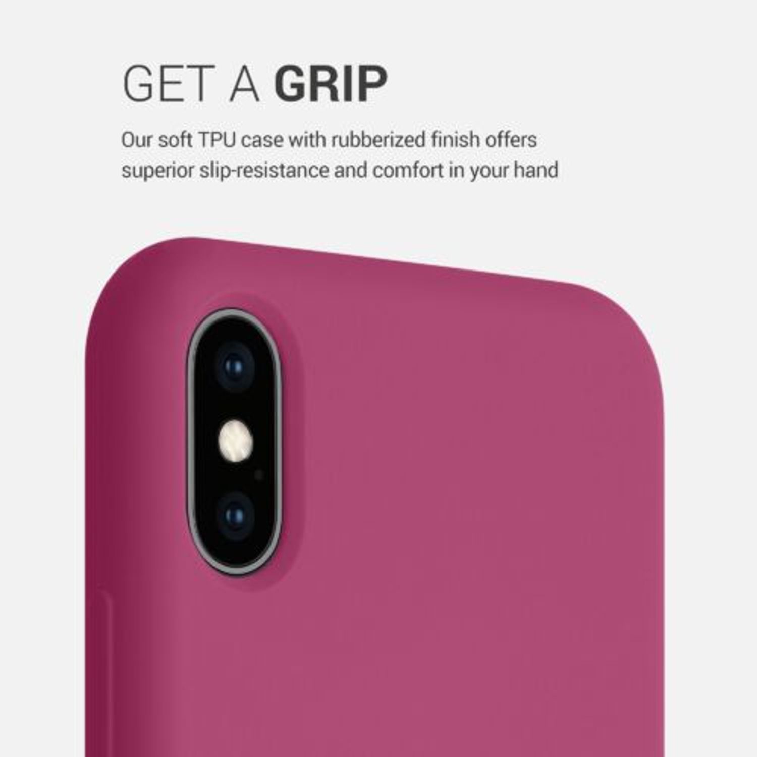 Husa pentru iPhone X/iPhone XS, Silicon, Roz, 46313.213 fotografia produsului View 4 L