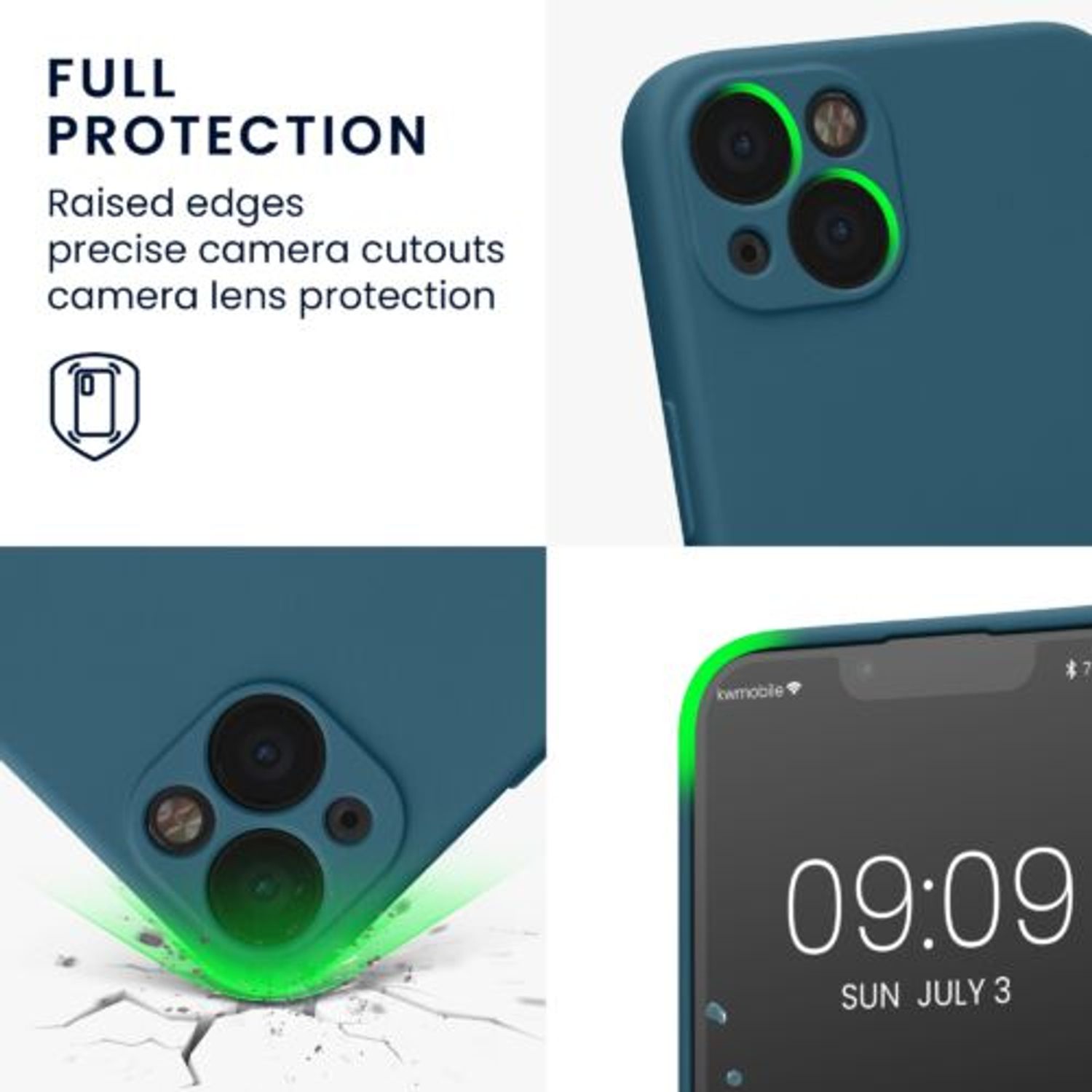 Husa Kwmobile pentru Apple iPhone 13, Silicon, Verde, 58954.57 fotografia produsului View 3 L