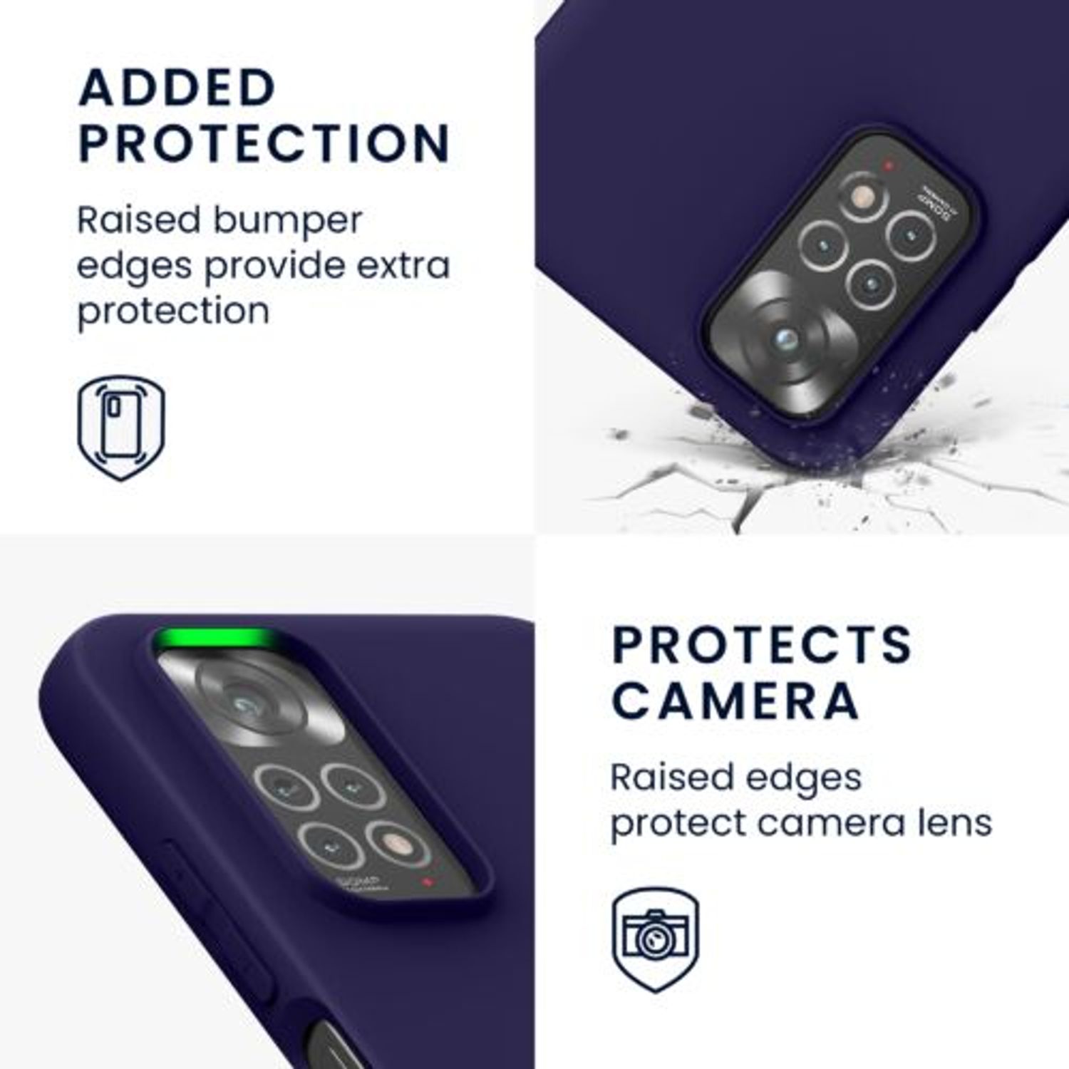 Husa Kwmobile pentru Xiaomi Redmi Note 11/Redmi Note 11s, Silicon, Albastru, 57368.226 fotografia produsului View 3 L