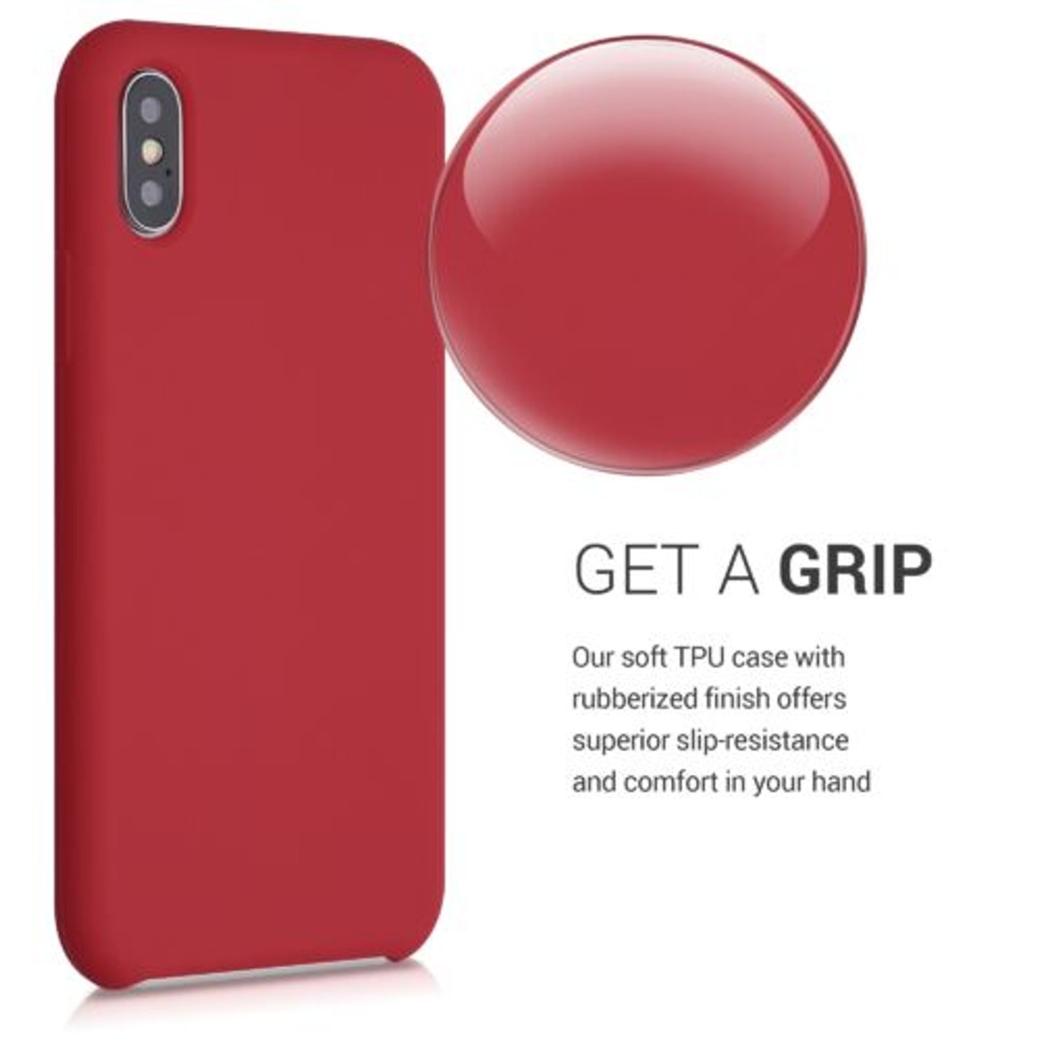 Husa pentru iPhone X/iPhone XS, Silicon, Rosu, 46313.208 fotografia produsului View 4 L