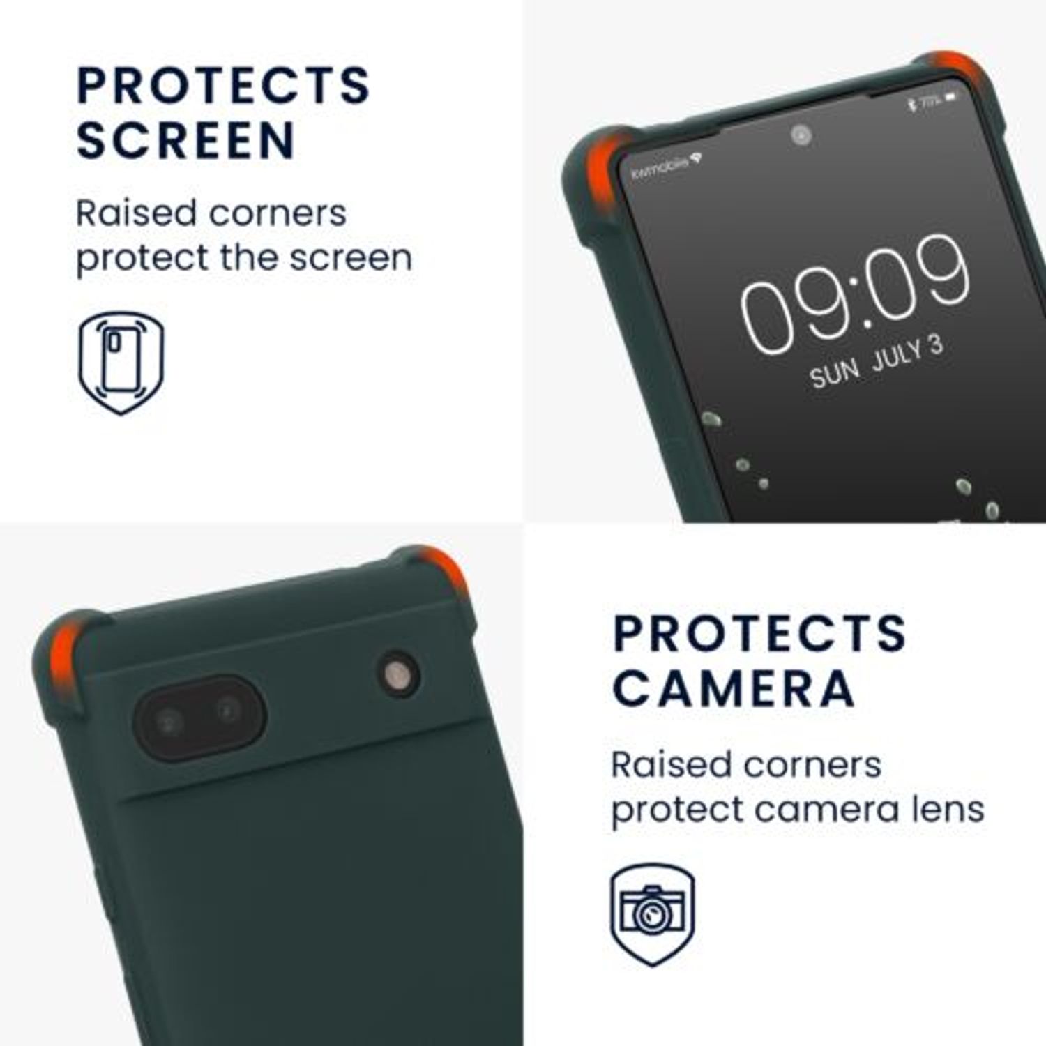 Husa Kwmobile pentru Google Pixel 6a, Silicon, Verde, 58567.169 fotografia produsului View 3 L
