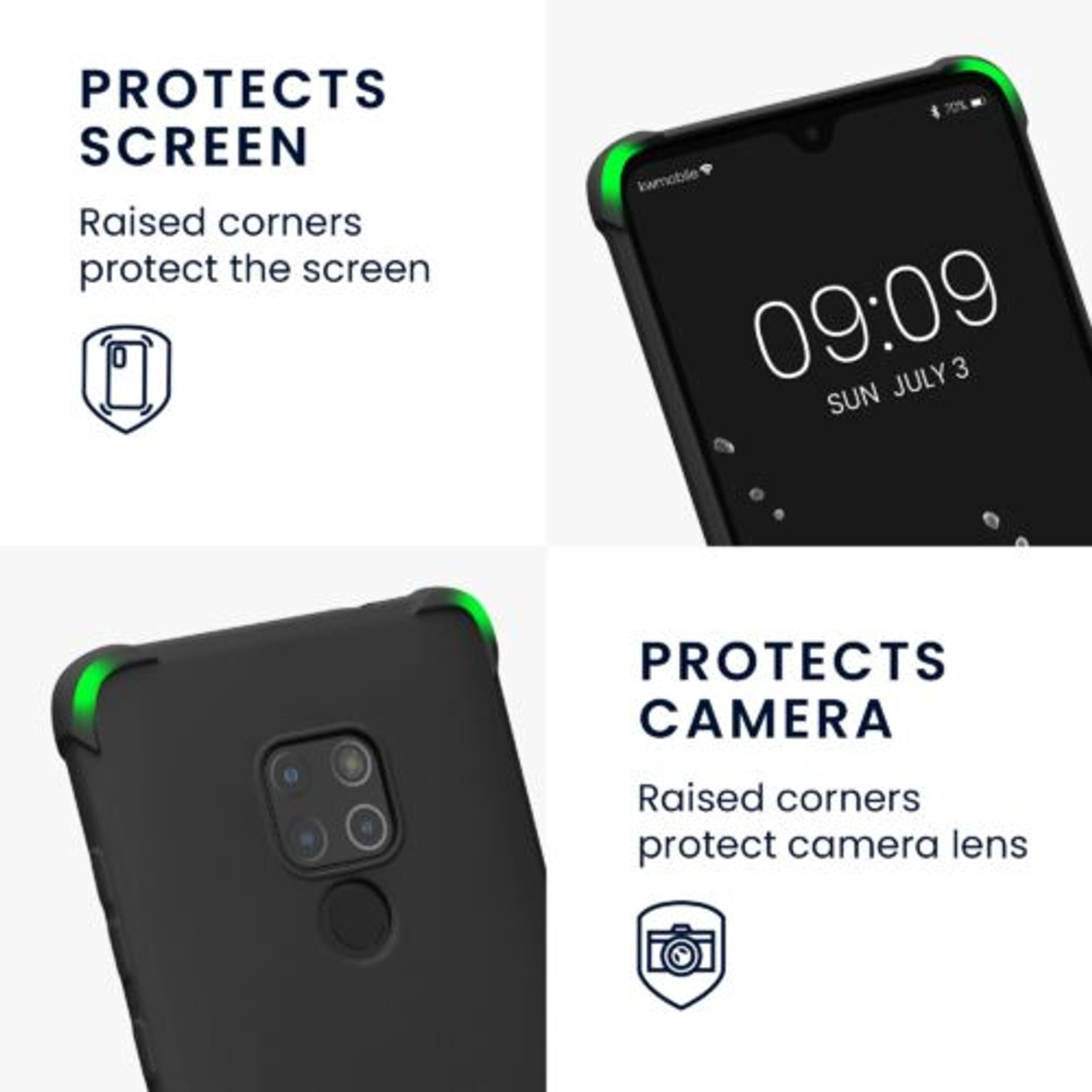 Husa Kwmobile pentru Huawei Mate 20, Silicon, Negru, 59006.01 fotografia produsului View 3 L