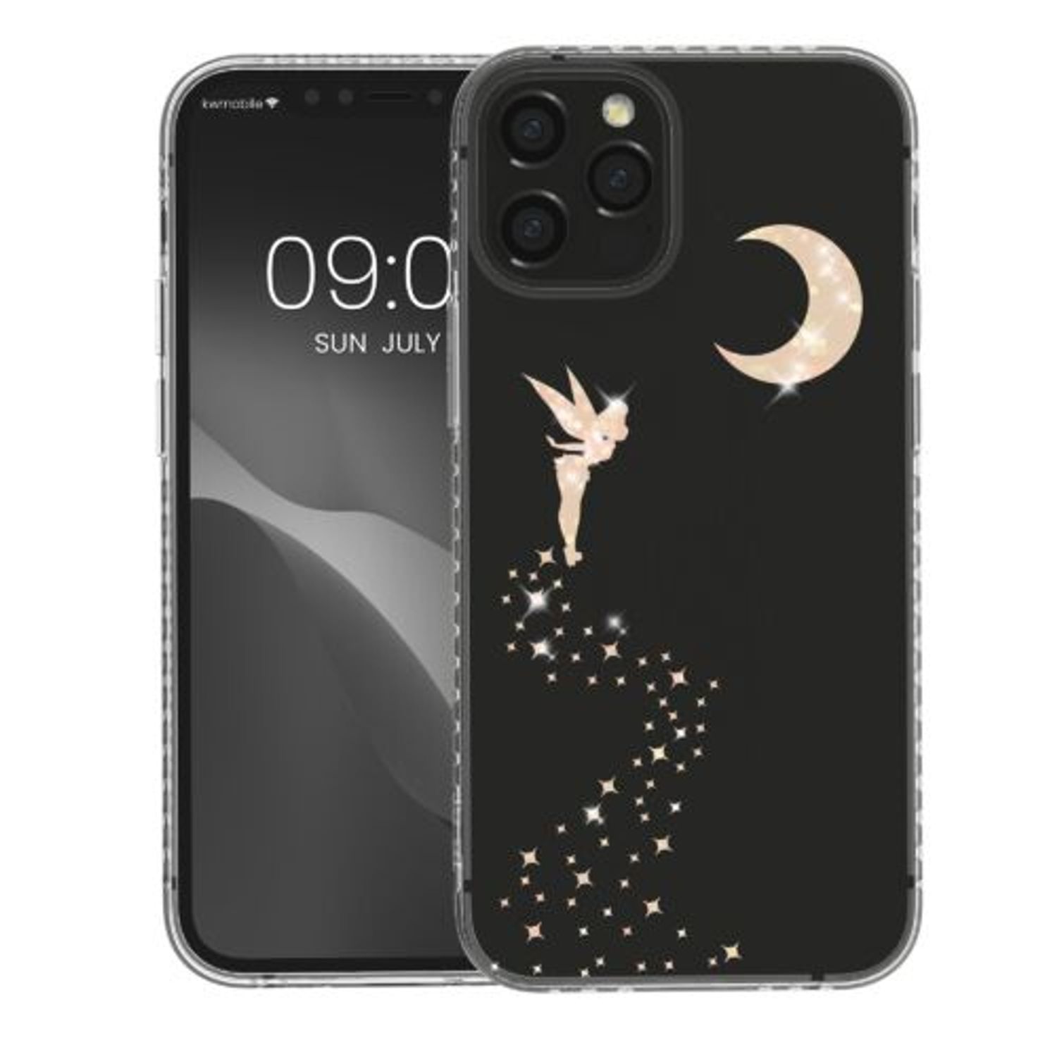 Husa Kwmobile pentru Apple iPhone 12/iPhone 12 Pro, Silicon, Transparent/Auriu, 59031.01 fotografia produsului