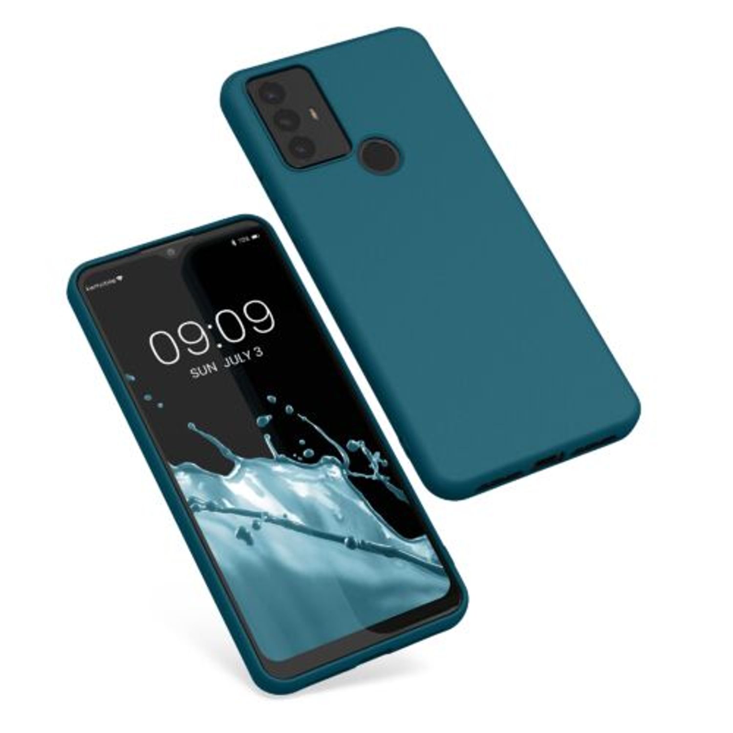 Husa Kwmobile pentru TCL 30 E/30 SE, Silicon, Verde, 57707.78 fotografia produsului
