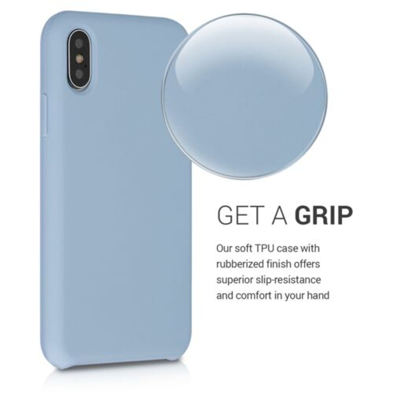 Husa pentru iPhone X/iPhone XS, Silicon, Albastru, 46313.161 fotografia produsului View 4 L