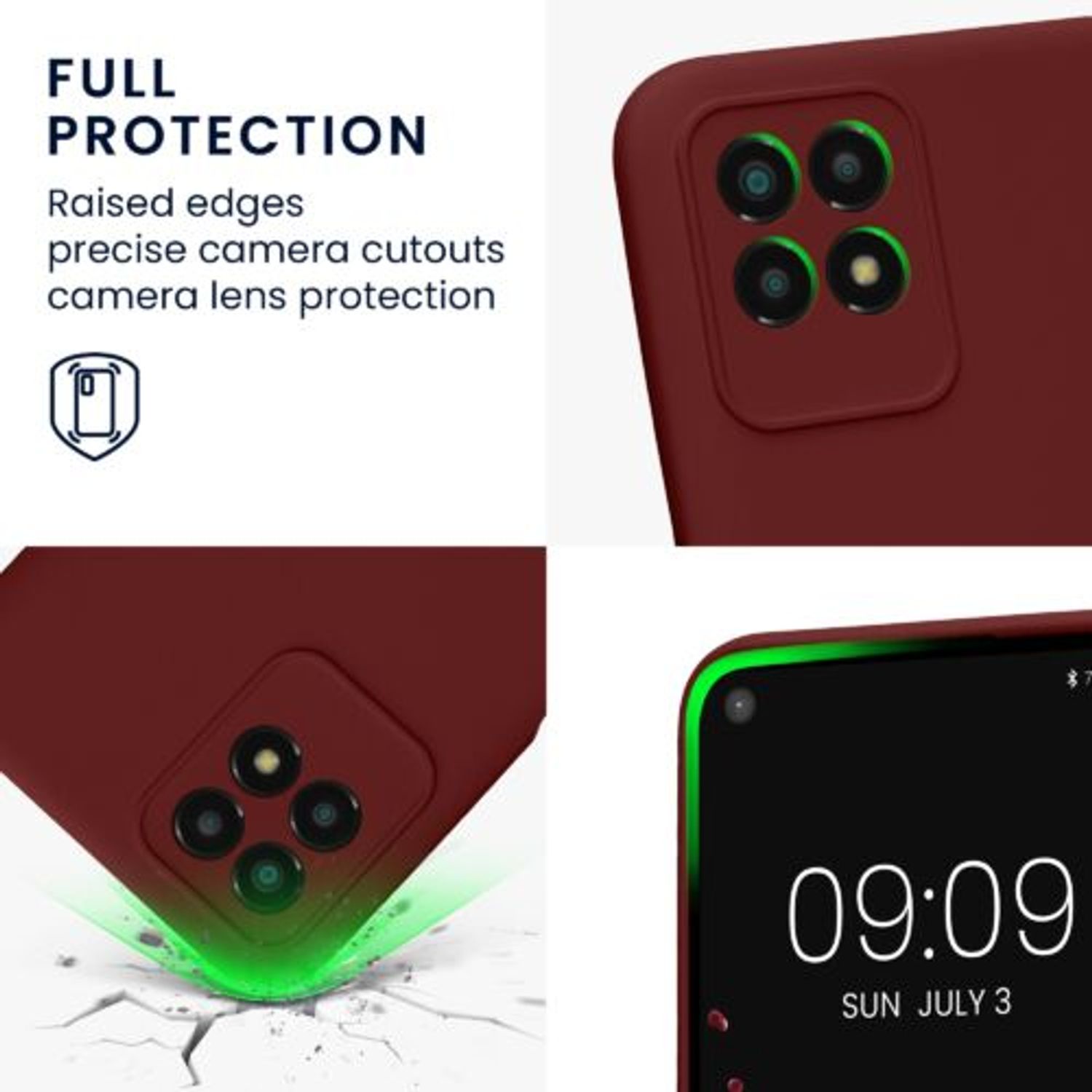 Husa Kwmobile pentru Realme 8i, Silicon, Rosu, 58293.187 fotografia produsului View 3 L