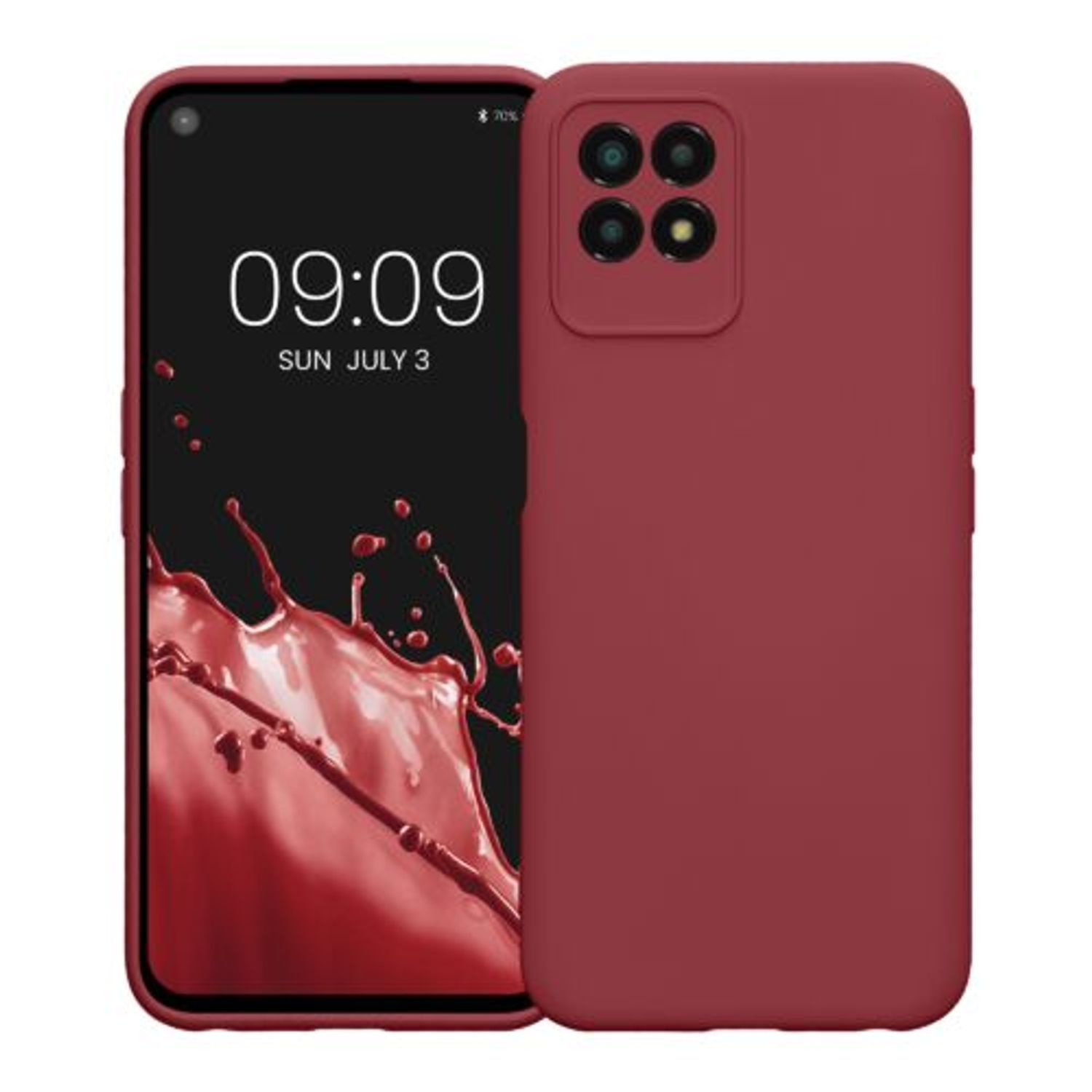 Husa Kwmobile pentru Realme 8i, Silicon, Rosu, 58293.167 fotografia produsului