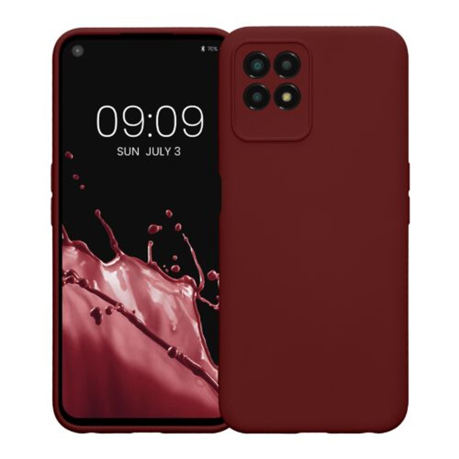 Husa Kwmobile pentru Realme 8i, Silicon, Rosu, 58293.187 fotografia produsului