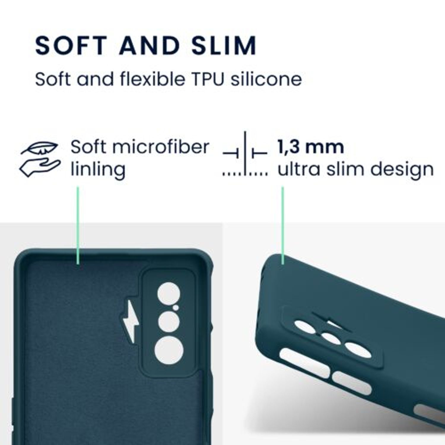 Husa Kwmobile pentru Xiaomi Poco F4 GT, Silicon, Verde, 59063.78 fotografia produsului View 5 L