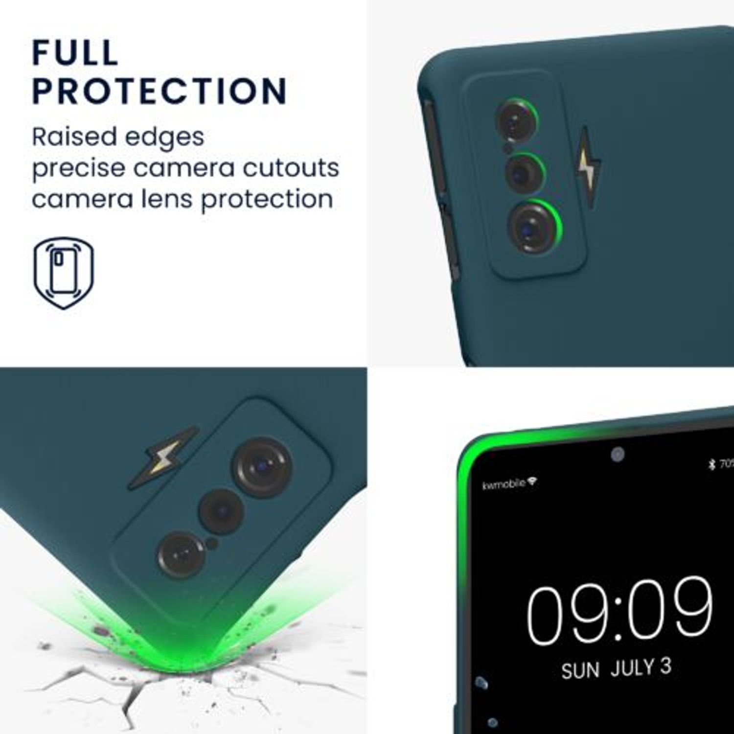 Husa Kwmobile pentru Xiaomi Poco F4 GT, Silicon, Verde, 59063.78 fotografia produsului View 6 L