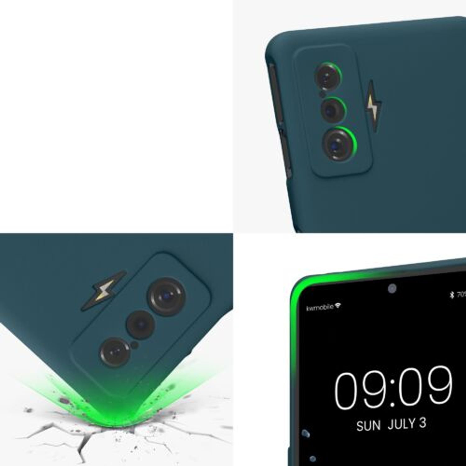 Husa Kwmobile pentru Xiaomi Poco F4 GT, Silicon, Verde, 59063.78 fotografia produsului View 2 L