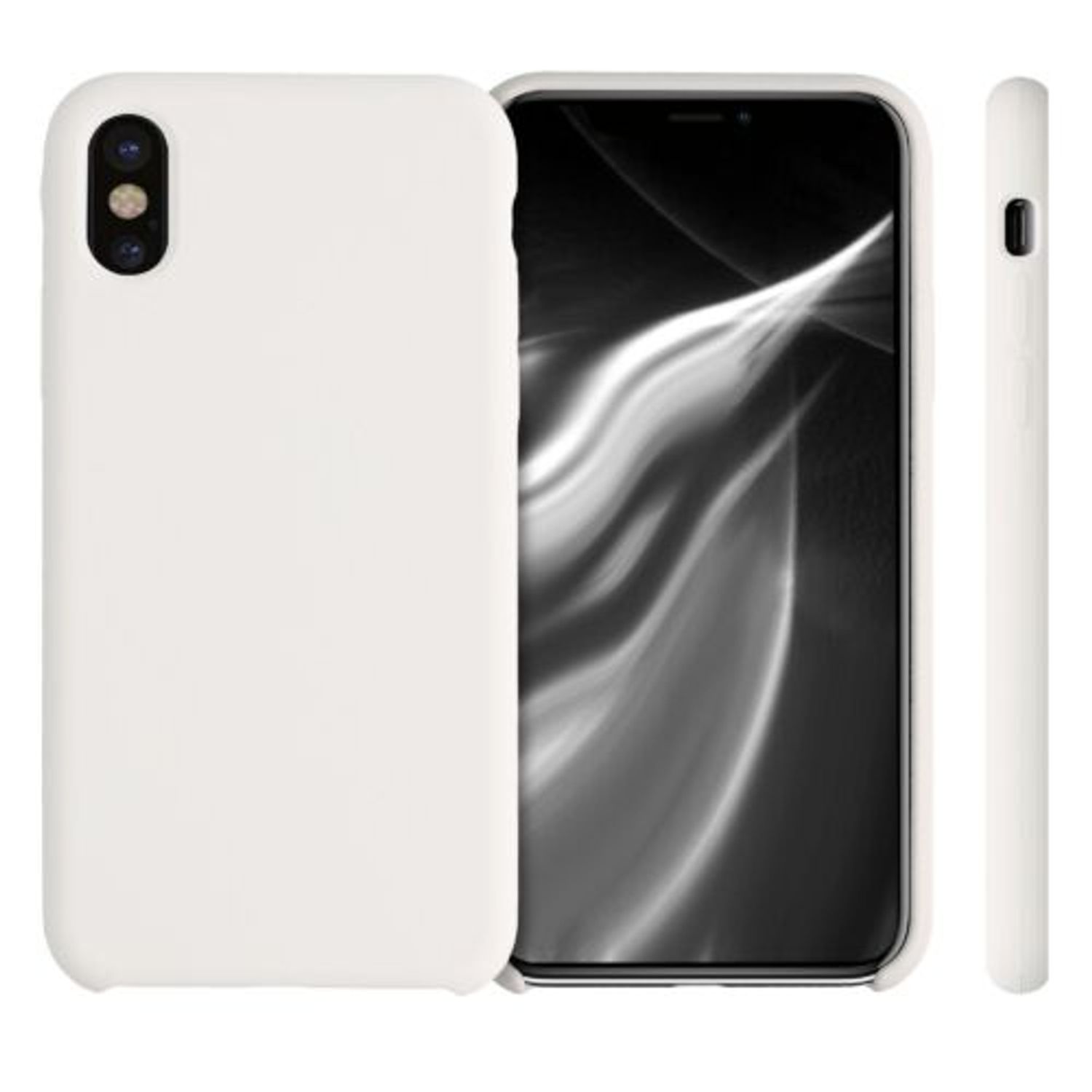 Husa pentru Apple iPhone X/iPhone XS, Silicon, Crem, 42495.16 fotografia produsului View 2 L