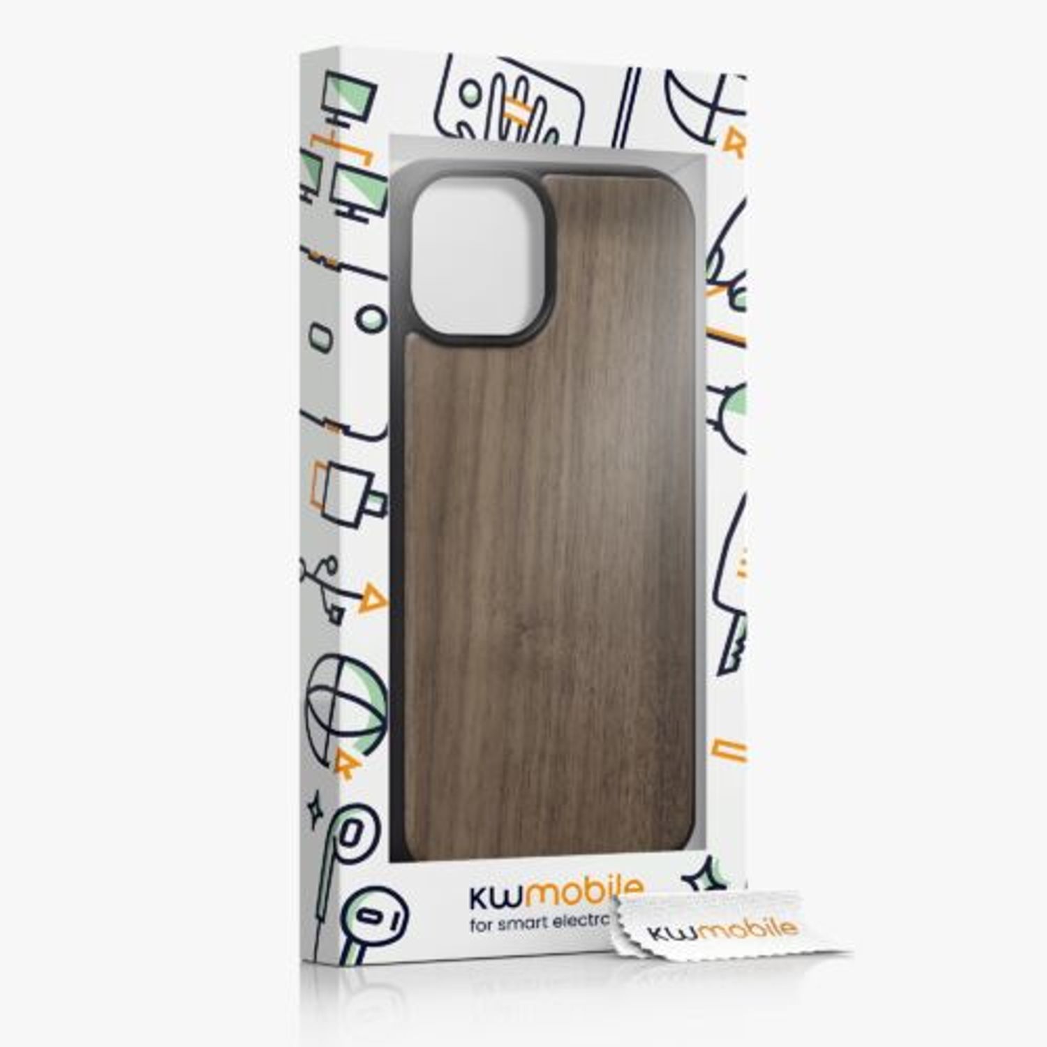 Husa Kwmobile pentru Apple iPhone 14, Lemn, Maro, 59120.18 fotografia produsului View 5 L