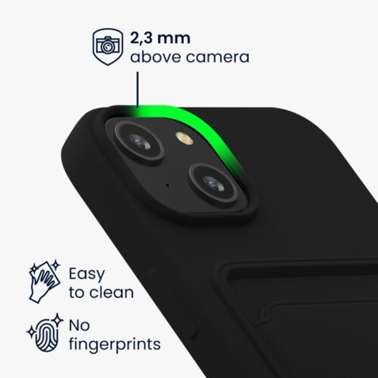Husa Kwmobile pentru Apple iPhone 14, Silicon, Negru, 59112.01 fotografia produsului View 3 L