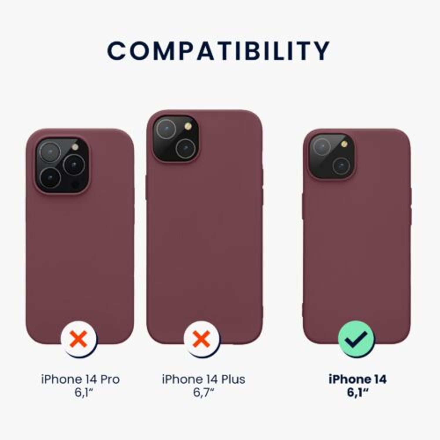 Husa Kwmobile pentru Apple iPhone 14, Silicon, Violet, 59079.209 fotografia produsului View 7 L
