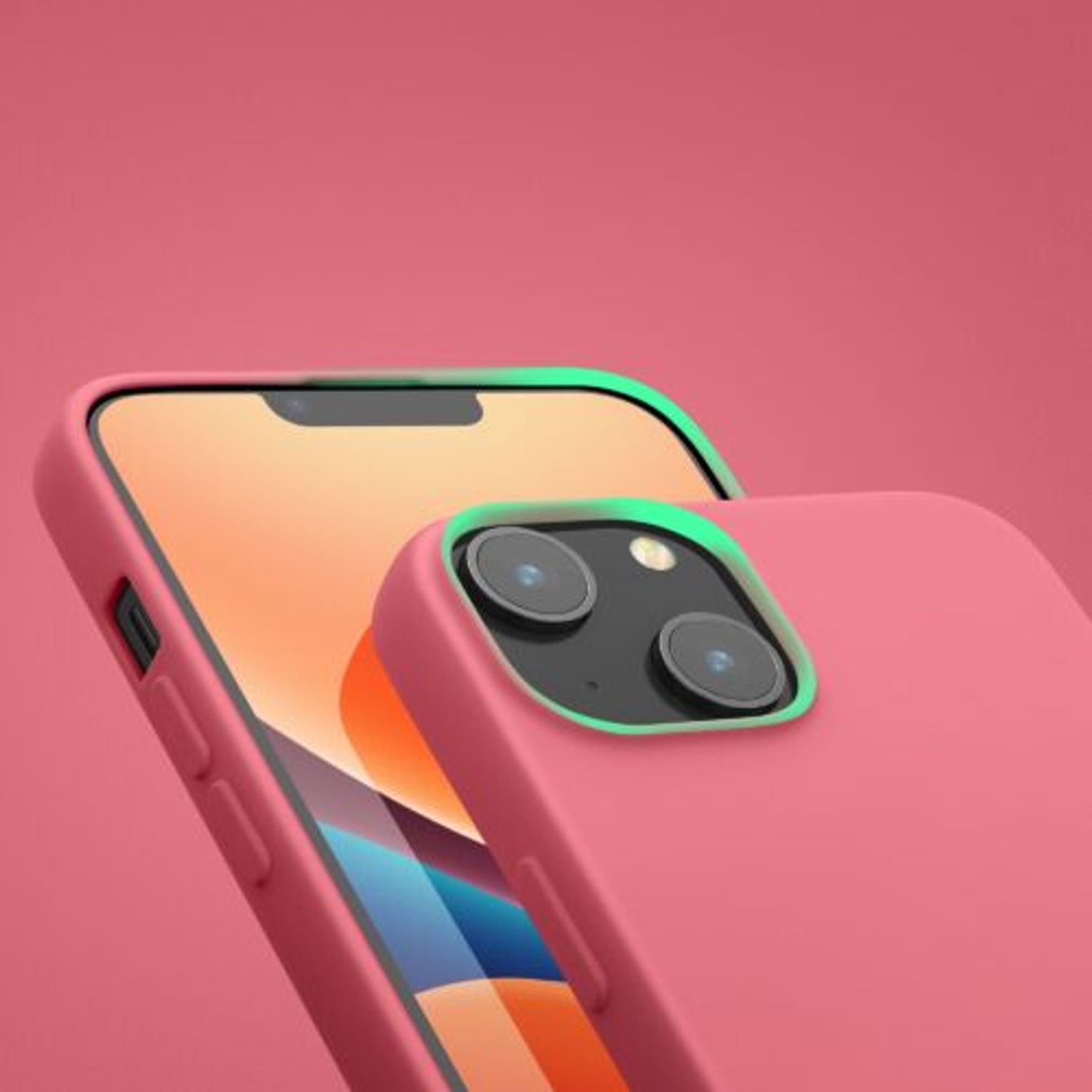 Husa Kwmobile pentru Apple iPhone 14, Silicon, Roz, 59079.212 fotografia produsului View 12 L