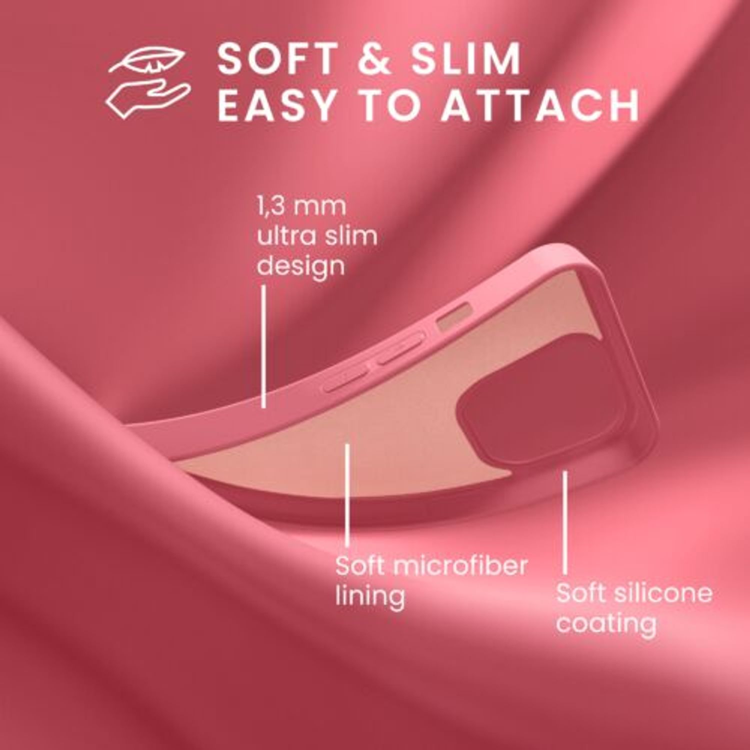 Husa Kwmobile pentru Apple iPhone 14, Silicon, Roz, 59079.212 fotografia produsului View 4 L