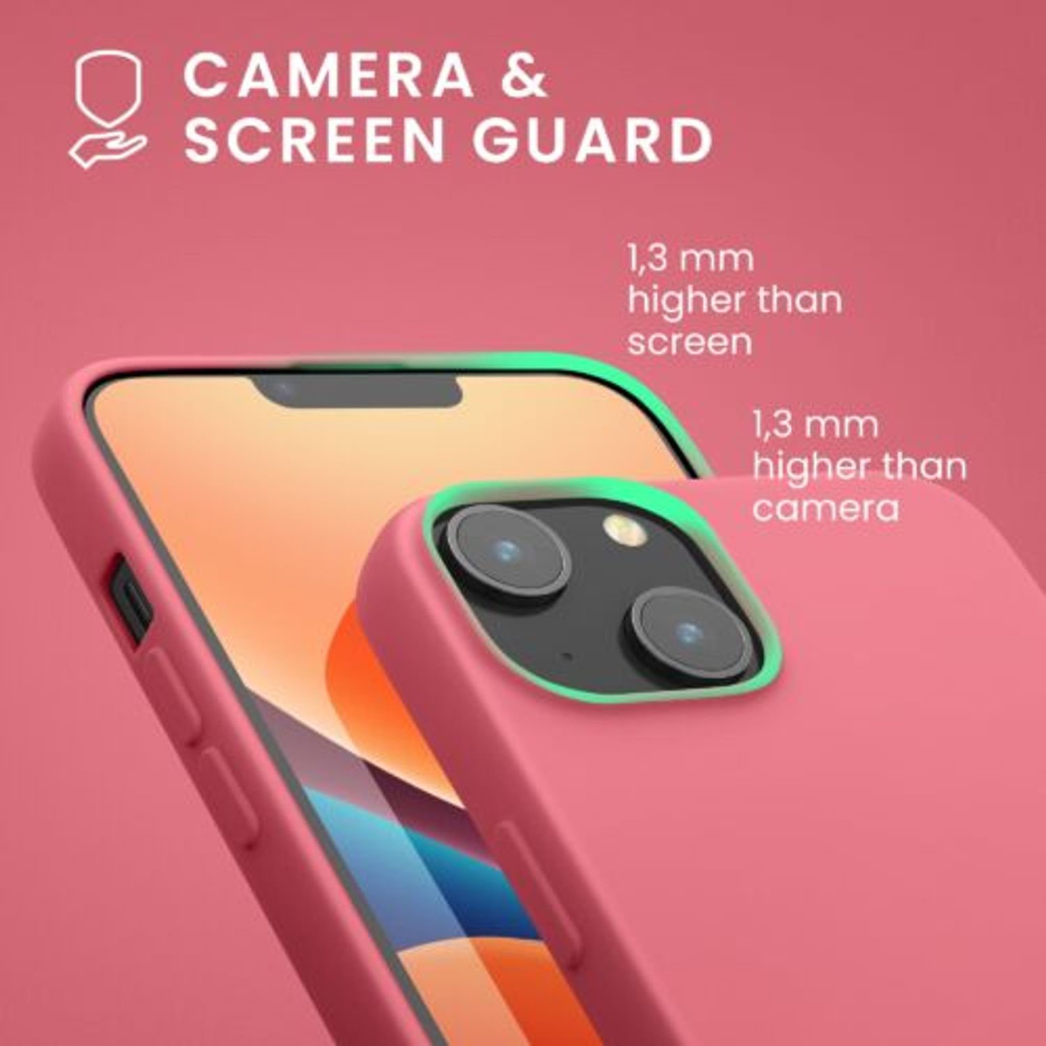 Husa Kwmobile pentru Apple iPhone 14, Silicon, Roz, 59079.212 fotografia produsului View 6 L