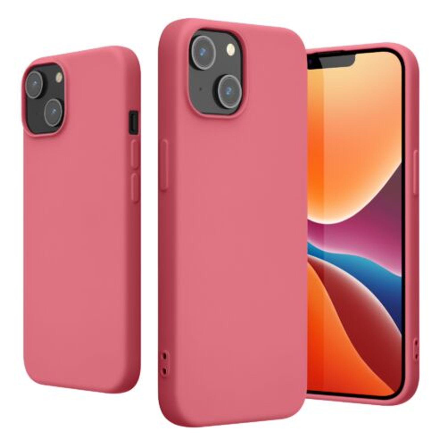 Husa Kwmobile pentru Apple iPhone 14, Silicon, Roz, 59079.212 fotografia produsului