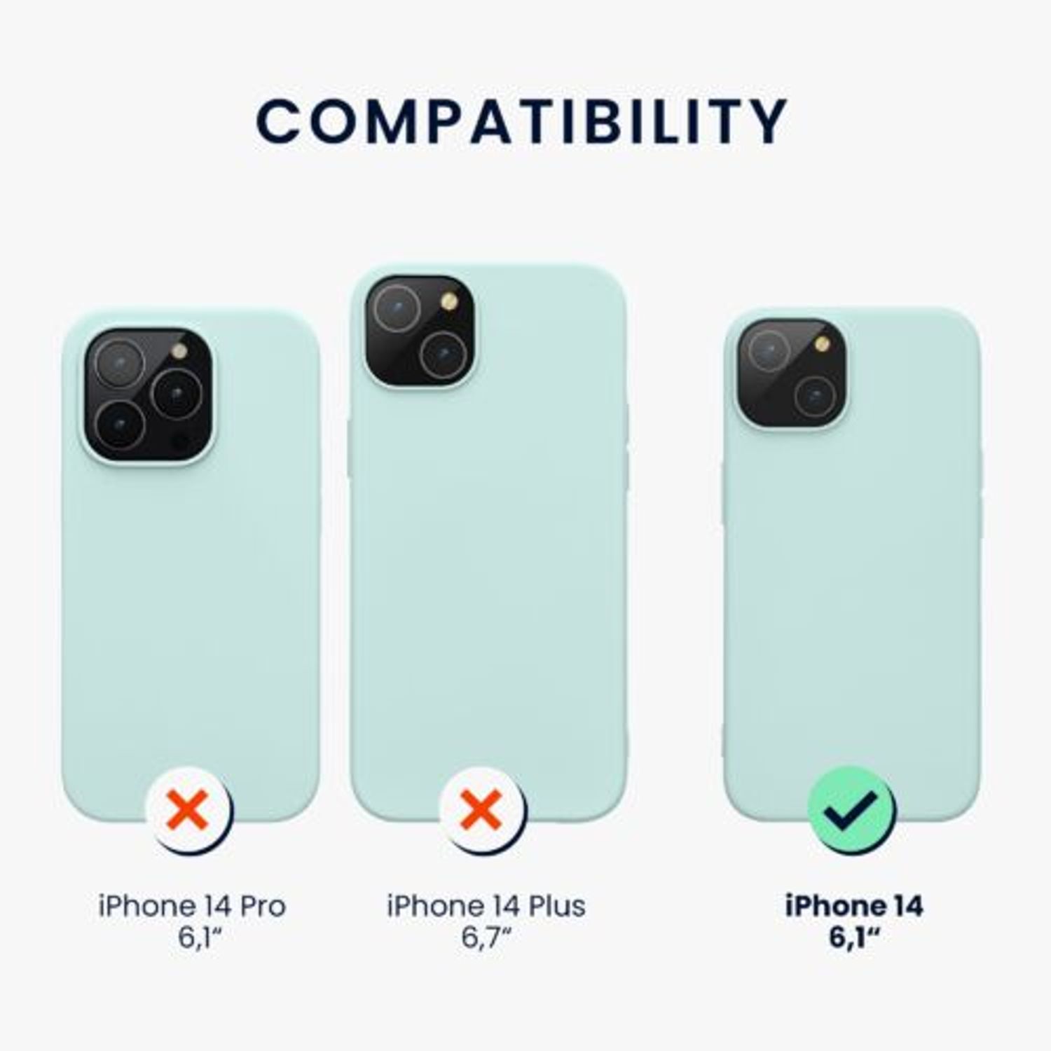 Husa Kwmobile pentru Apple iPhone 14, Silicon, Verde, 59079.200 fotografia produsului View 2 L